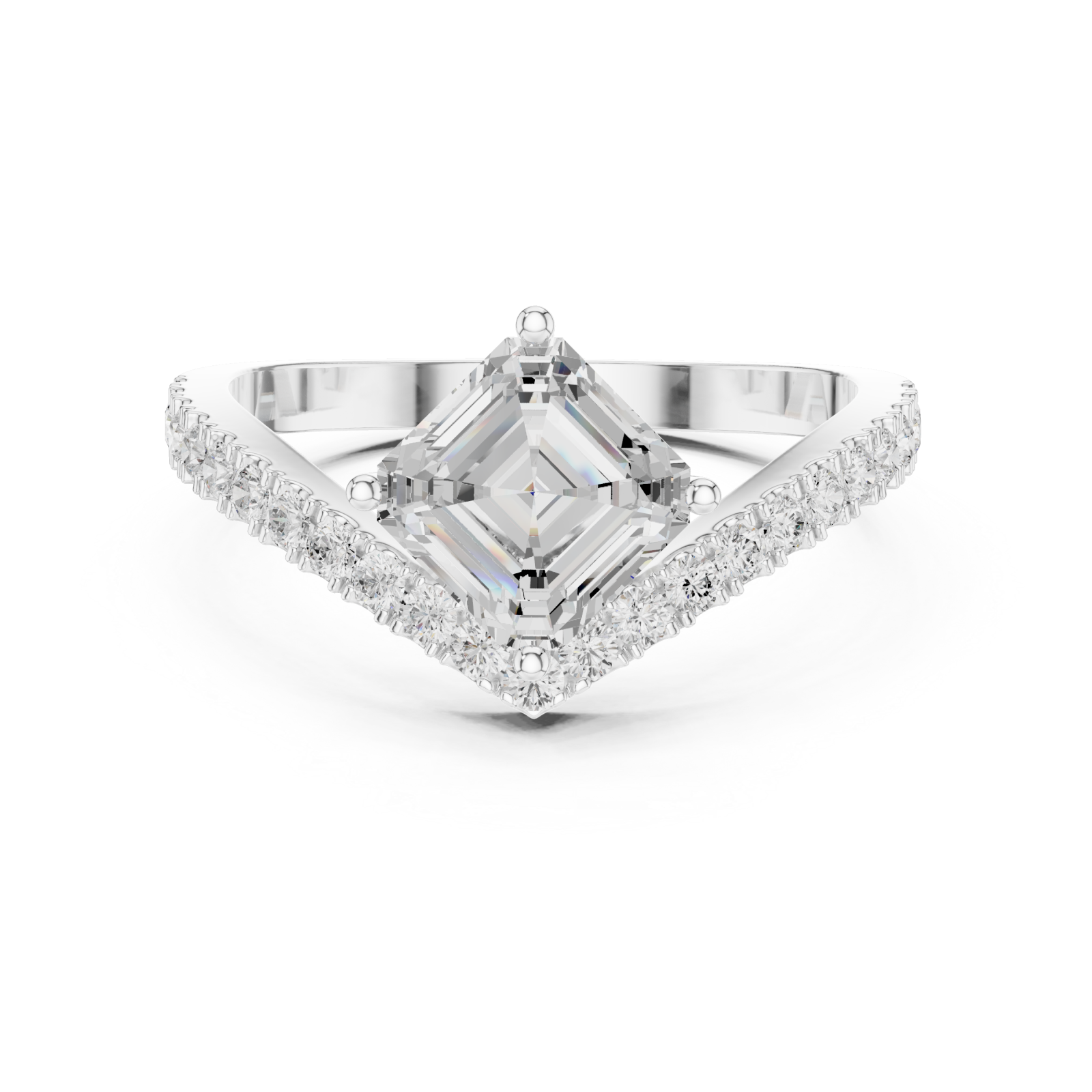  White Gold Celestial Allure Classic Ring Front View