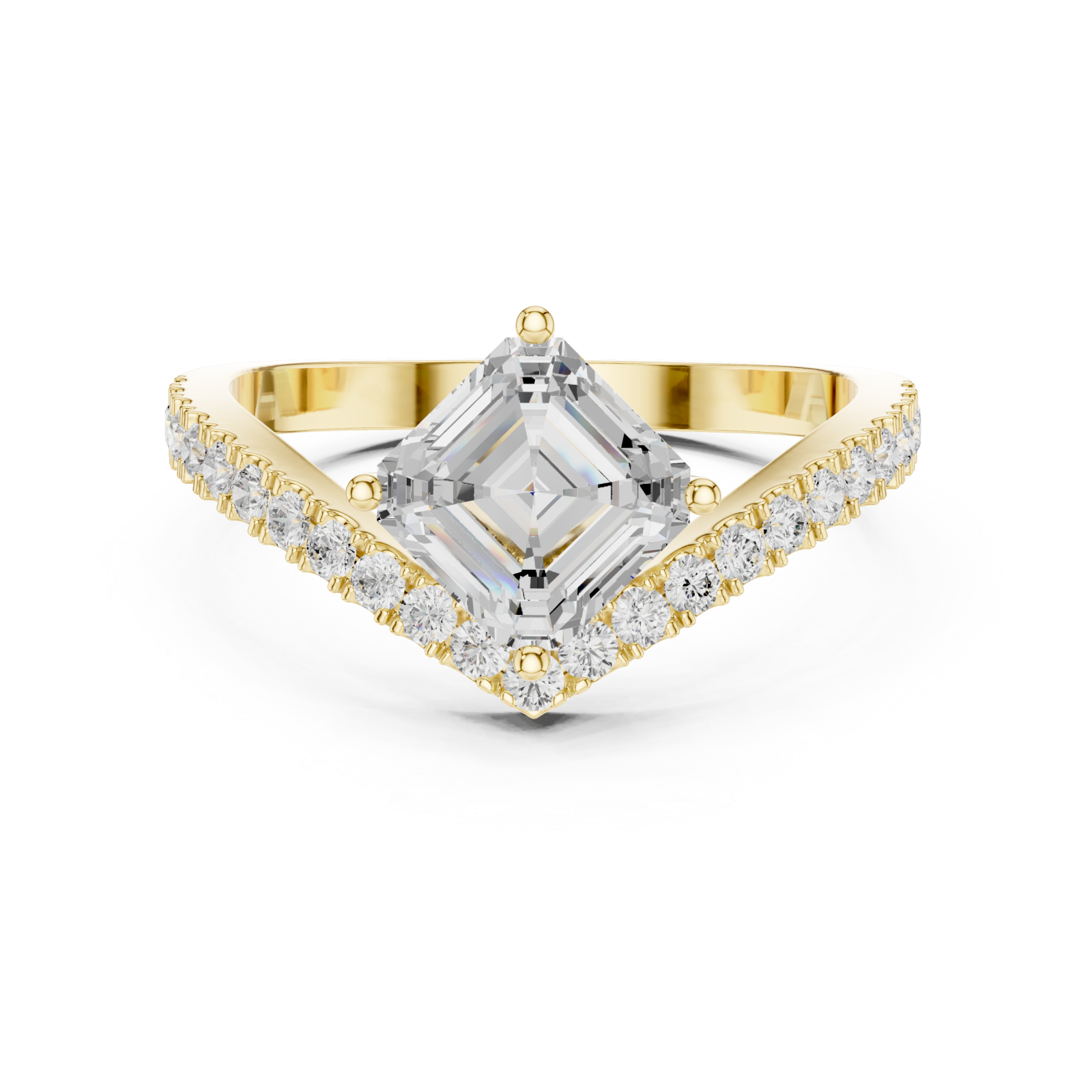  Gold Celestial Allure Classic Ring Front View