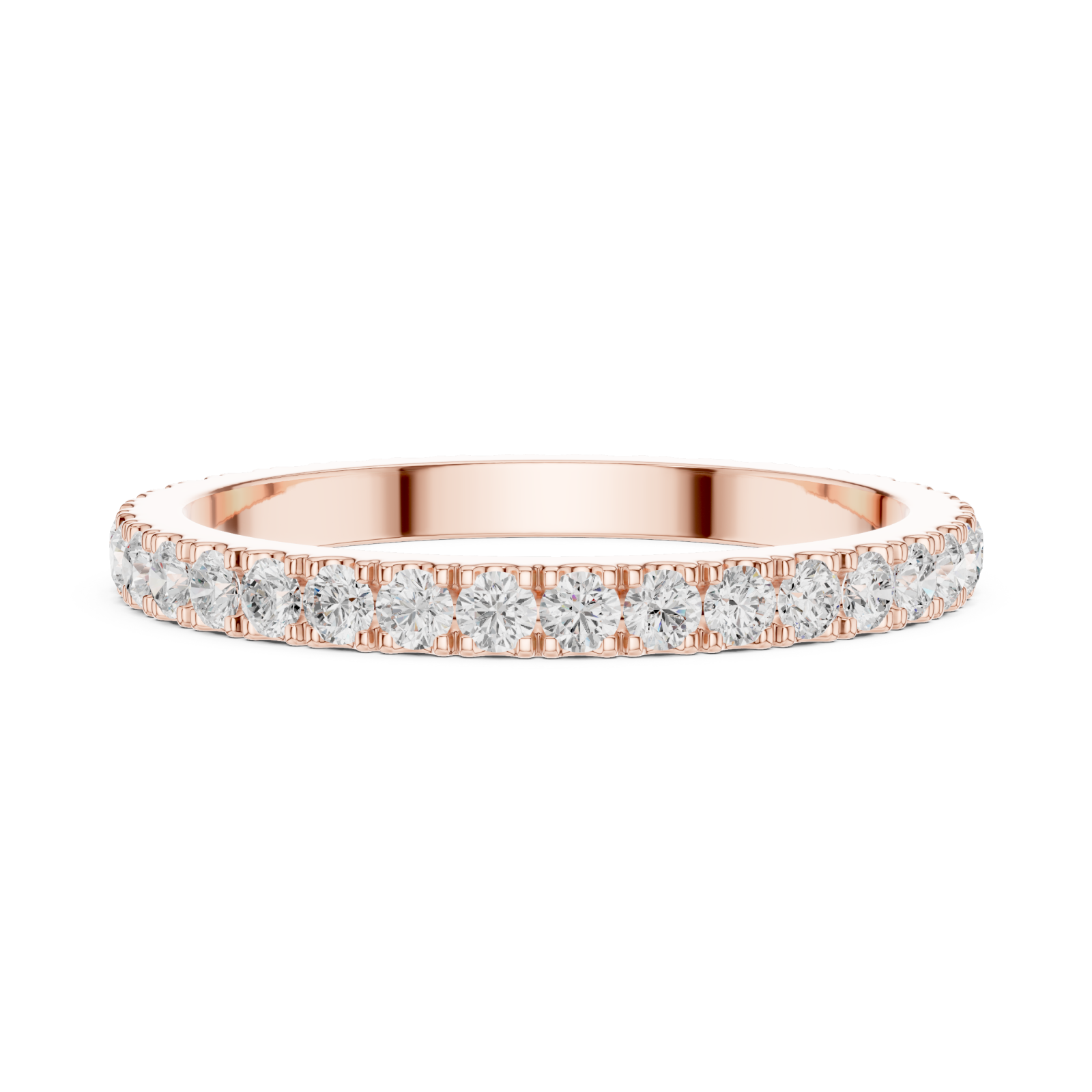  Rose Gold Radiant Grace Band Ring Side View