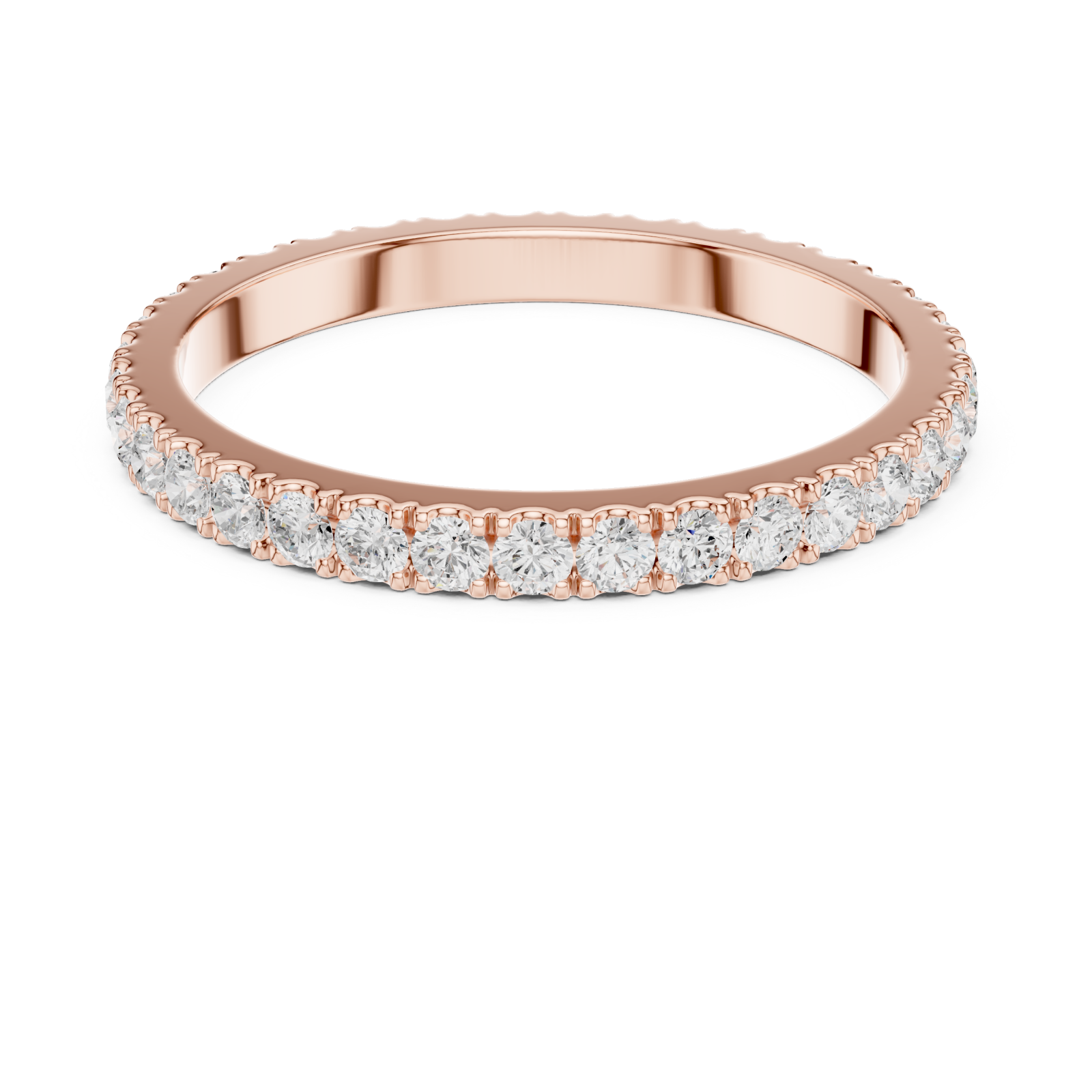  Rose Gold Radiant Grace Band Ring Front View