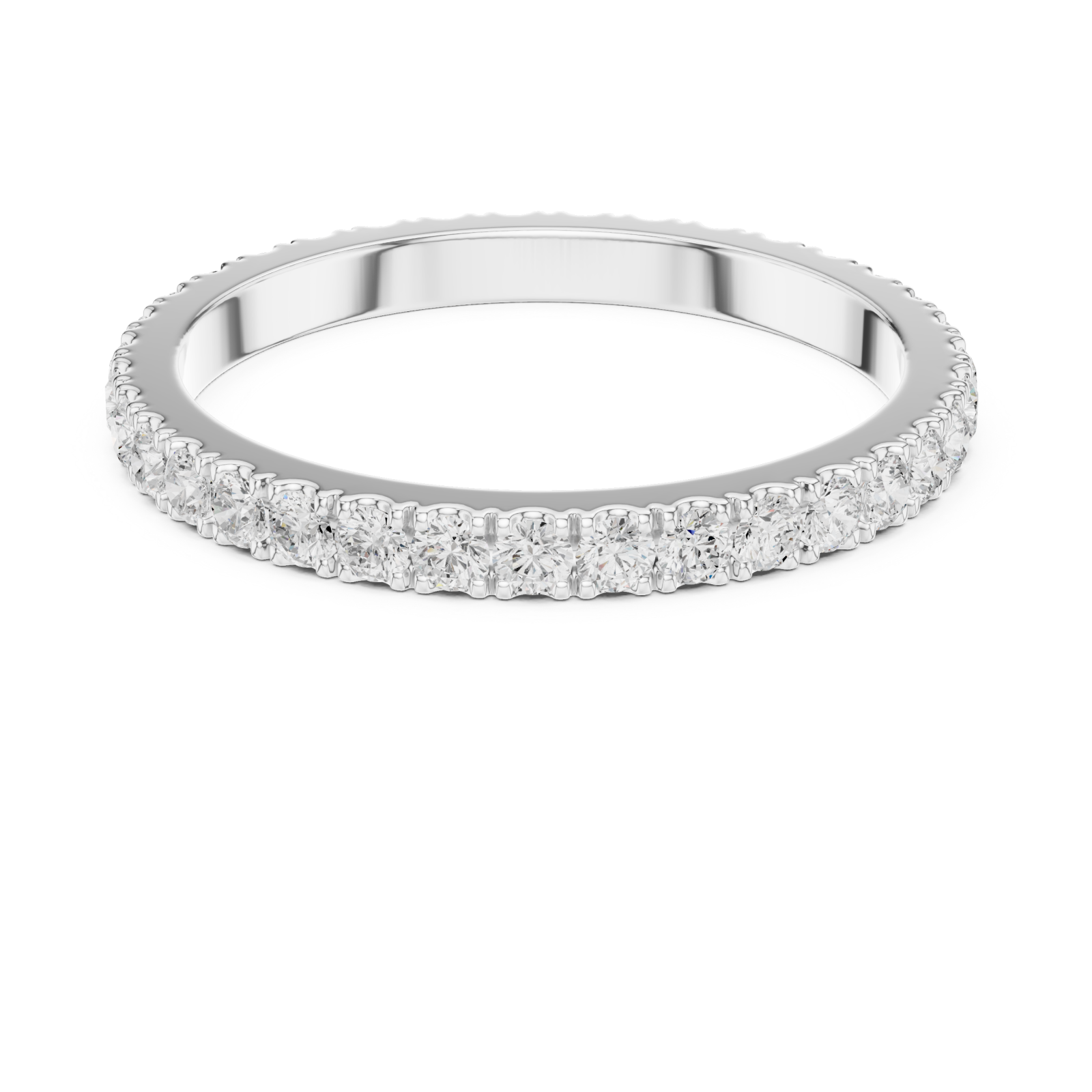  White Gold Radiant Grace Band Ring Front View