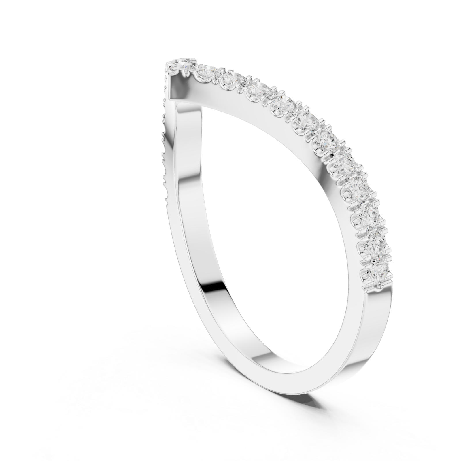  White Gold Celestial Harmony Contour Ring Left View