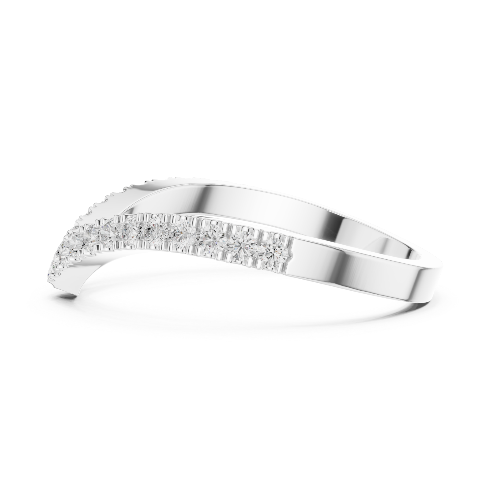  White Gold Celestial Harmony Contour Ring Side View