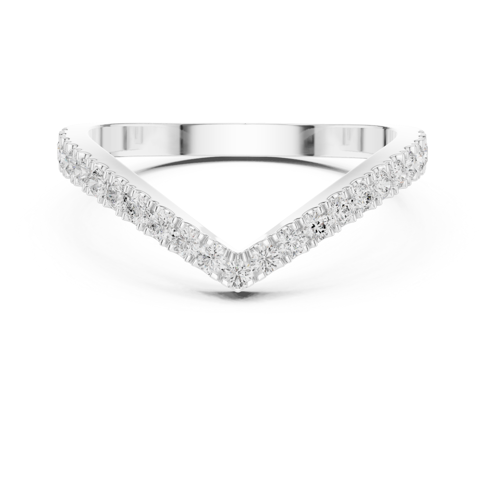  White Gold Celestial Harmony Contour Ring Front View
