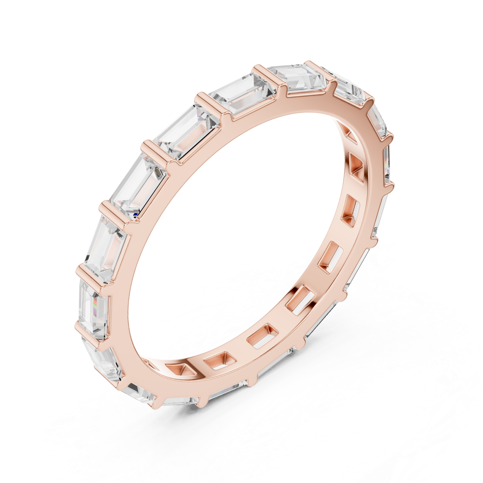  Rose Gold Radiant Unity Baguette Band Right View
