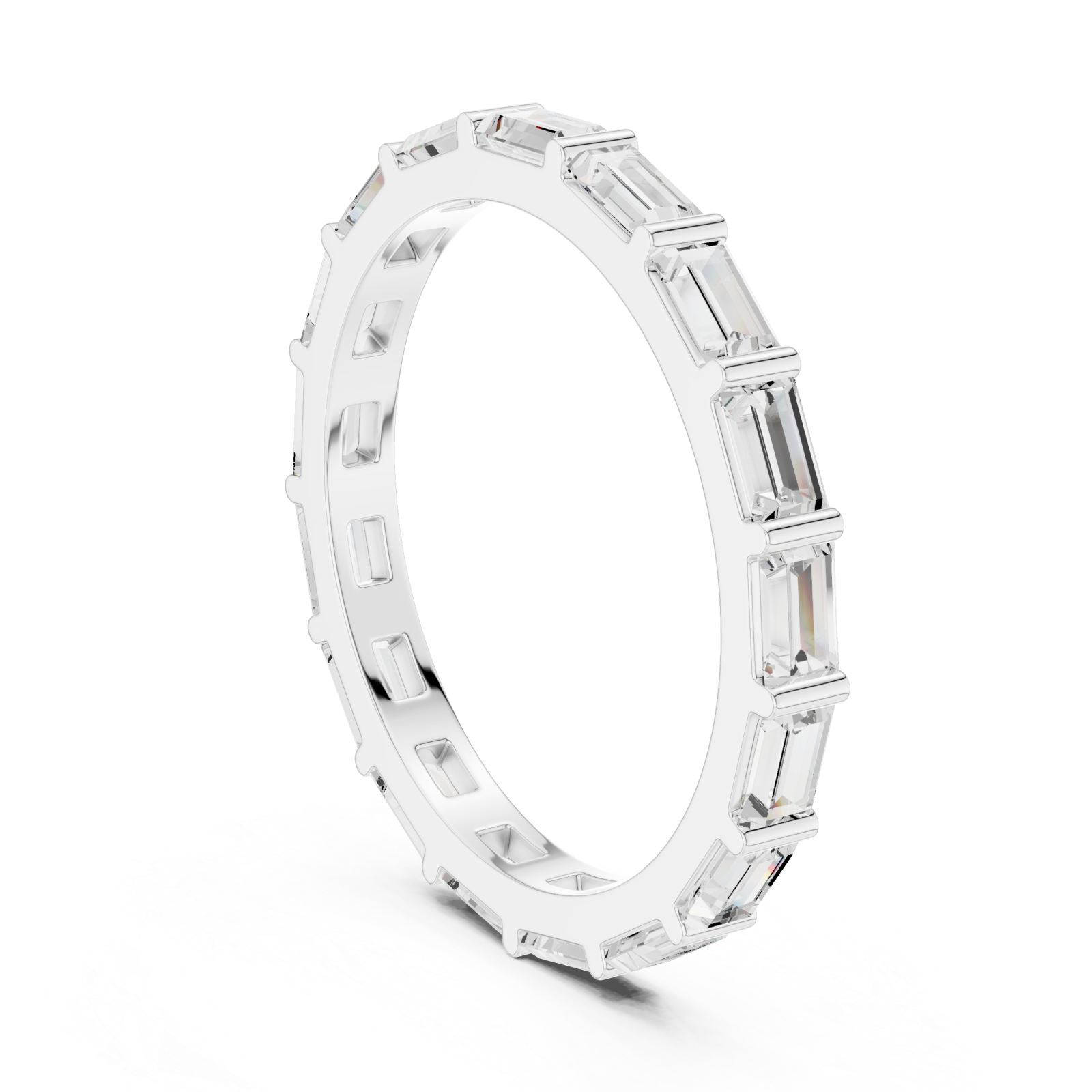  White Gold Radiant Unity Baguette Band Left View