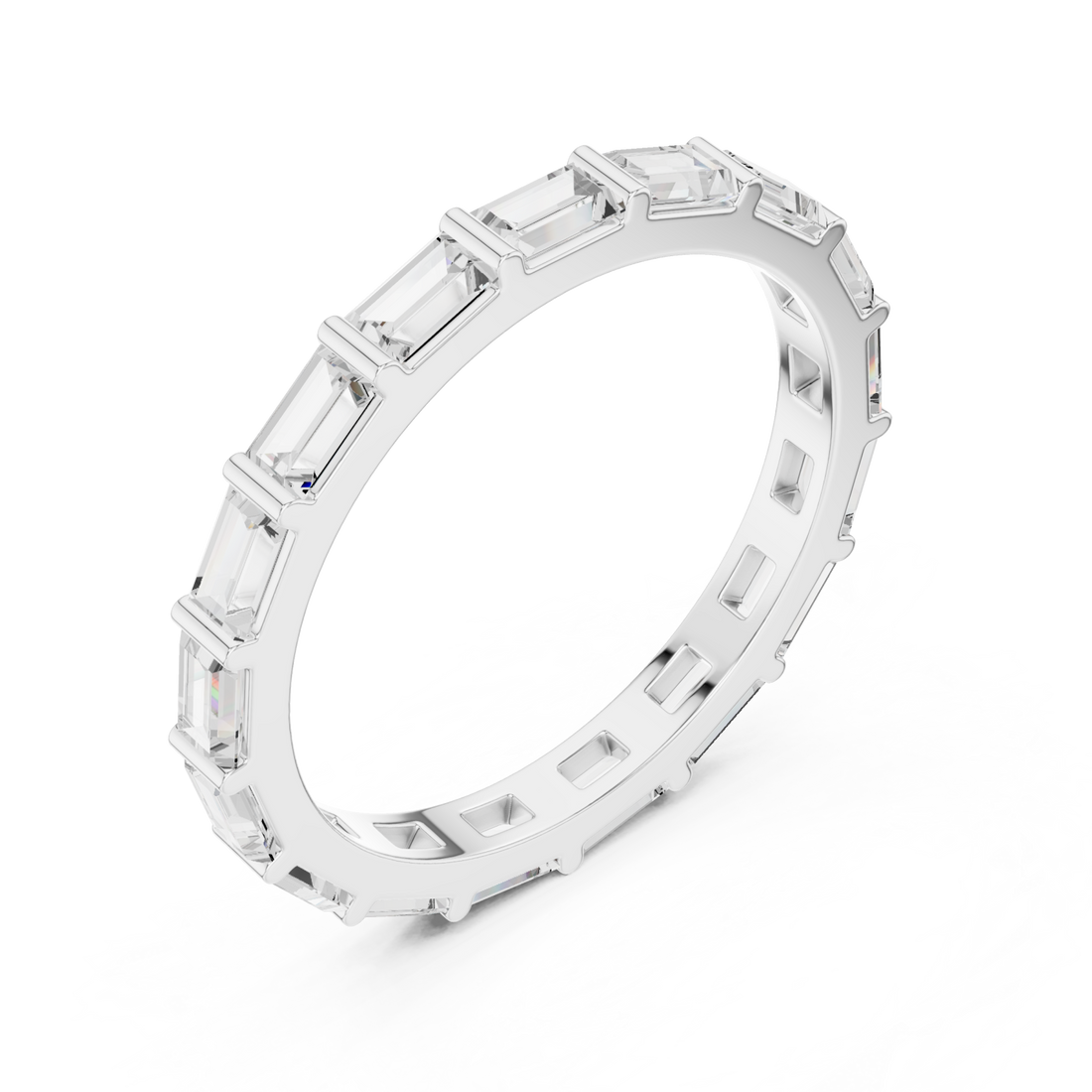  White Gold Radiant Unity Baguette Band Right View