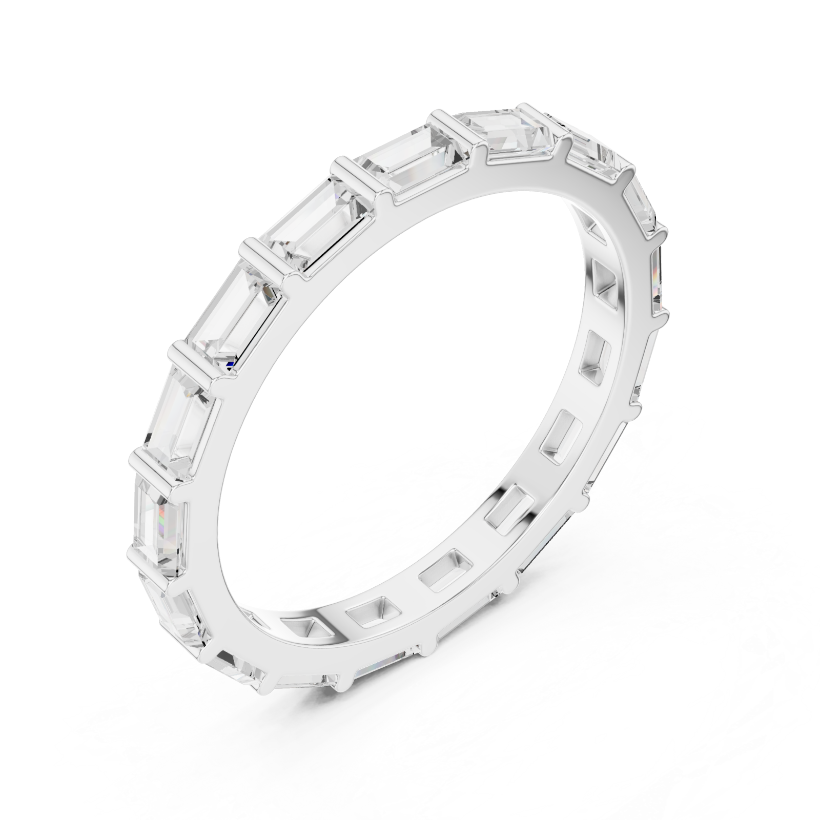  White Gold Radiant Unity Baguette Band Right View