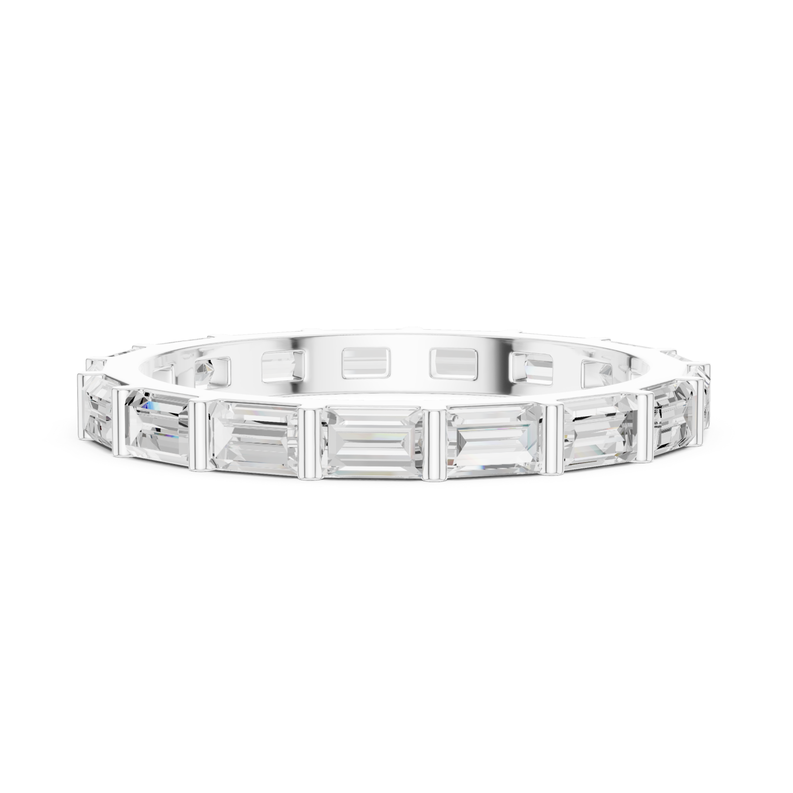  White Gold Radiant Unity Baguette Band Side View