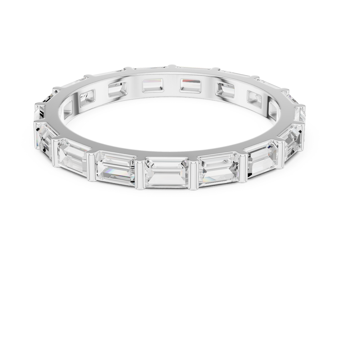  White Gold Radiant Unity Baguette Band Right View