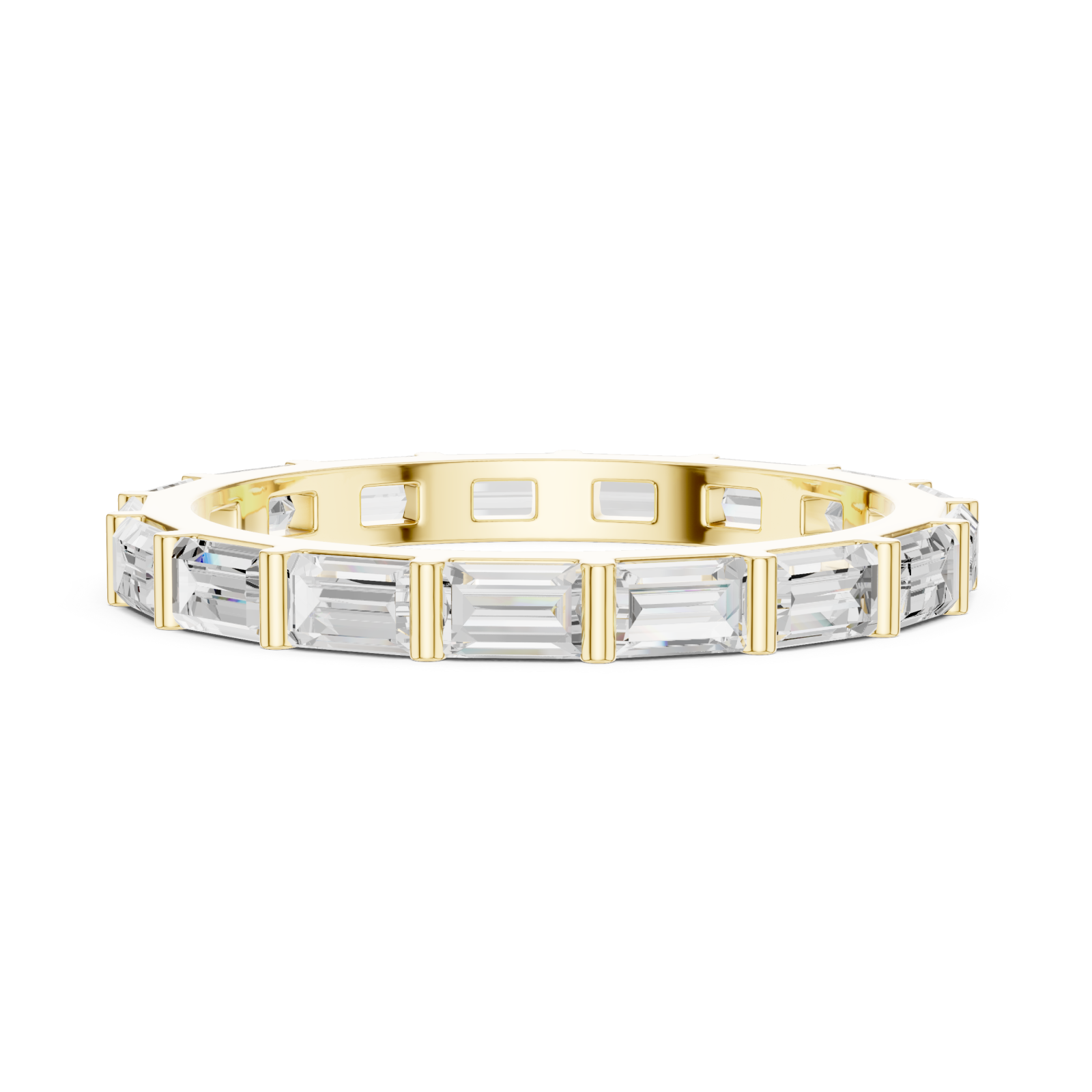  Gold Radiant Unity Baguette Band Side View