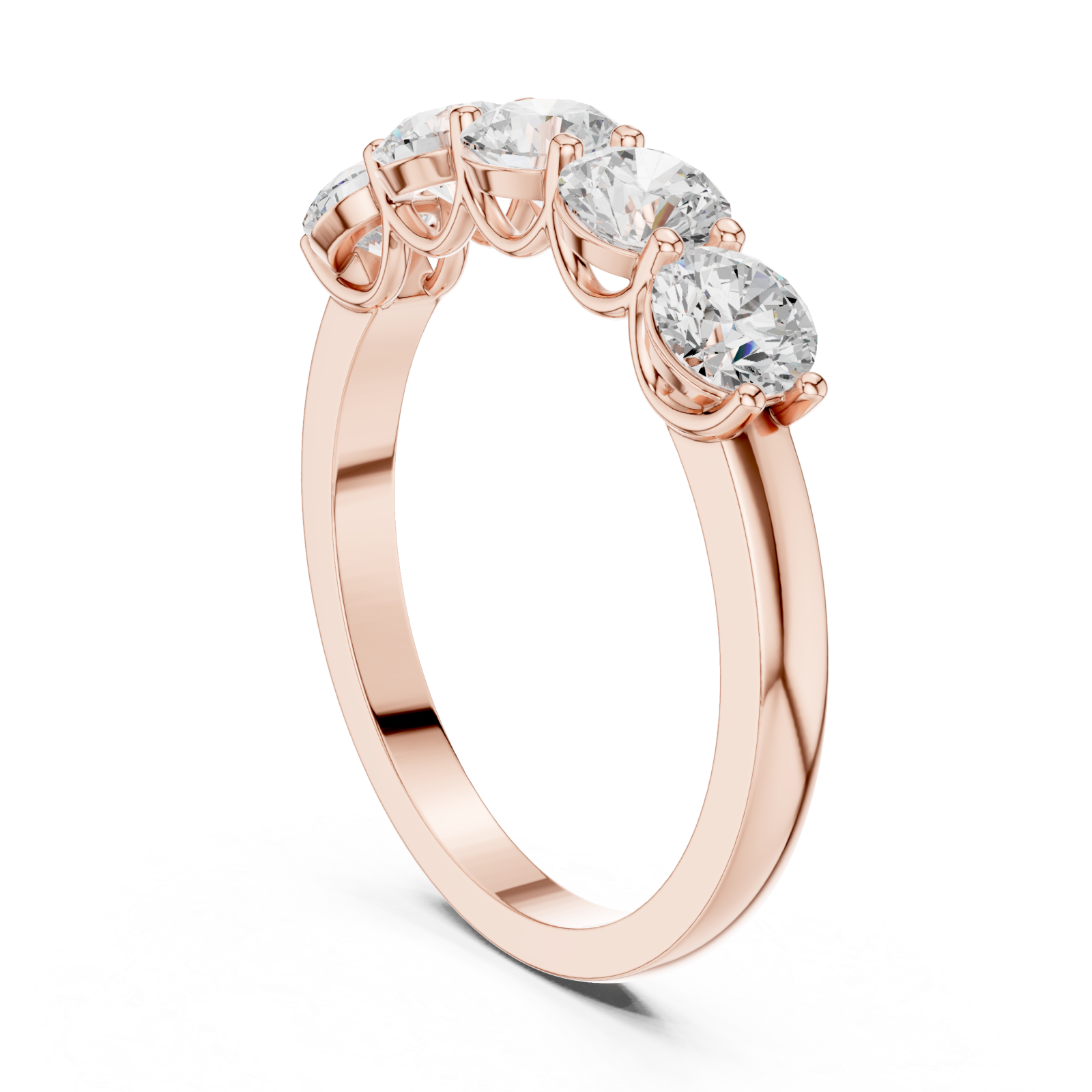  Rose Gold Radiance Line Band Ring Left View