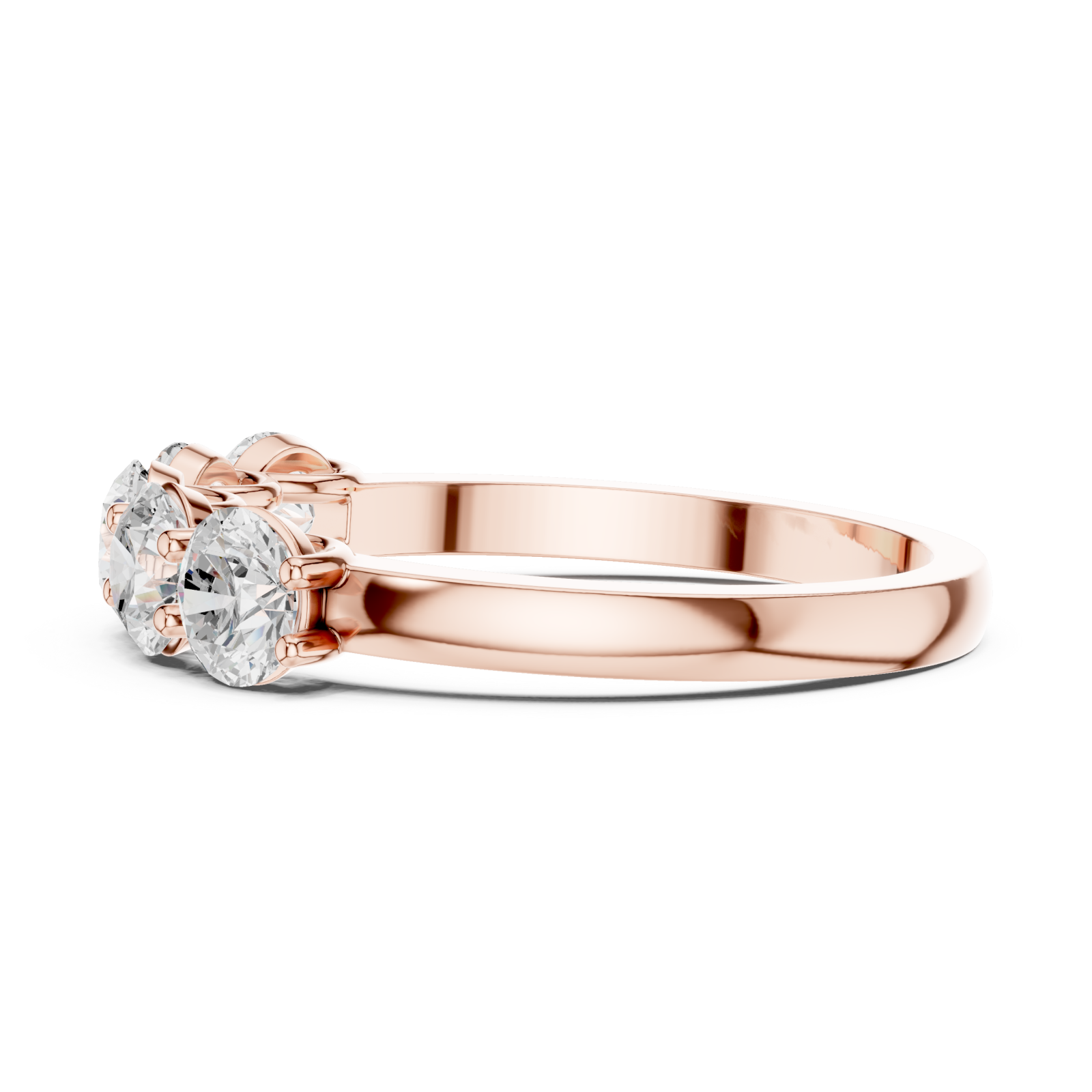  Rose Gold Radiance Line Band Ring Side View