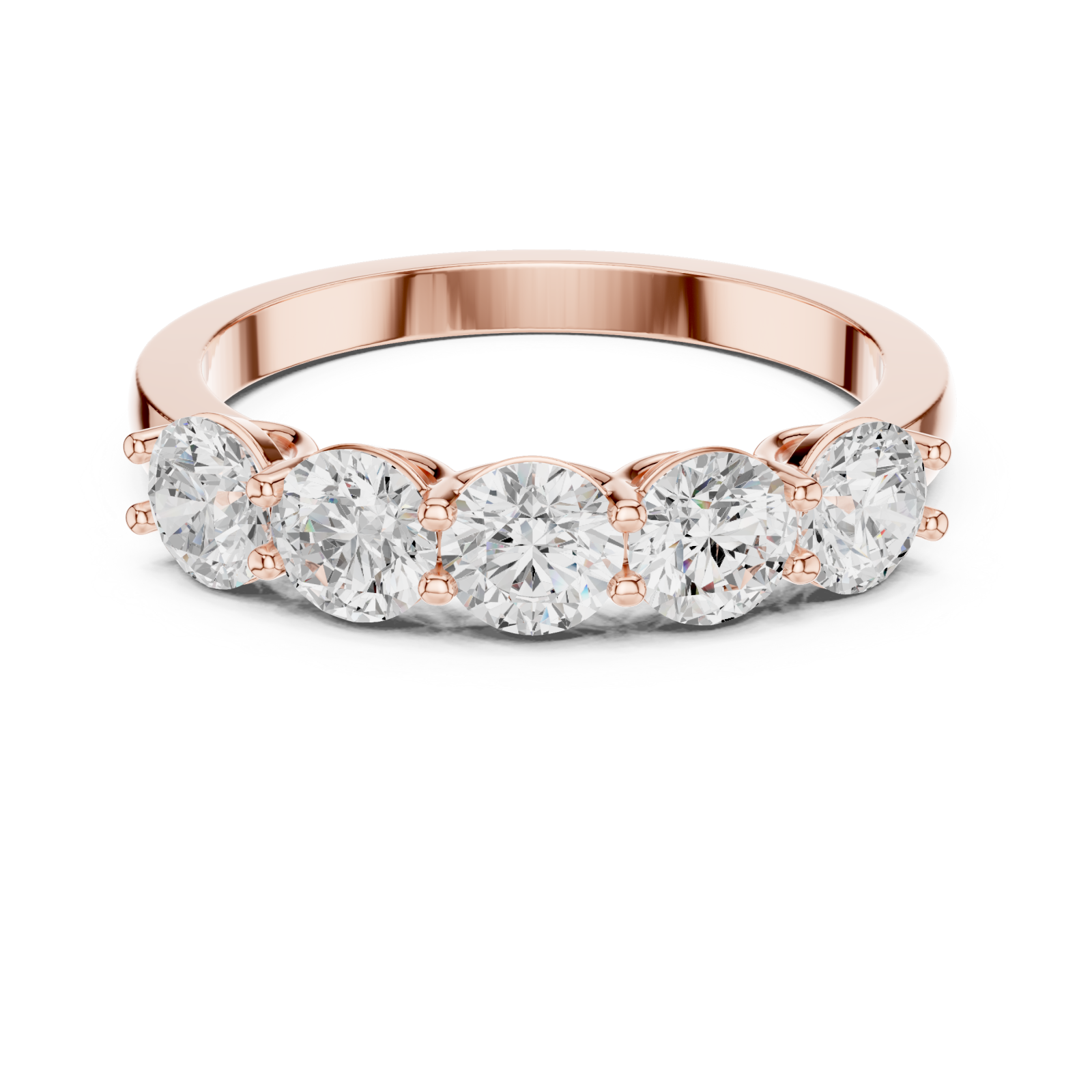  Rose Gold Radiance Line Band Ring Front View