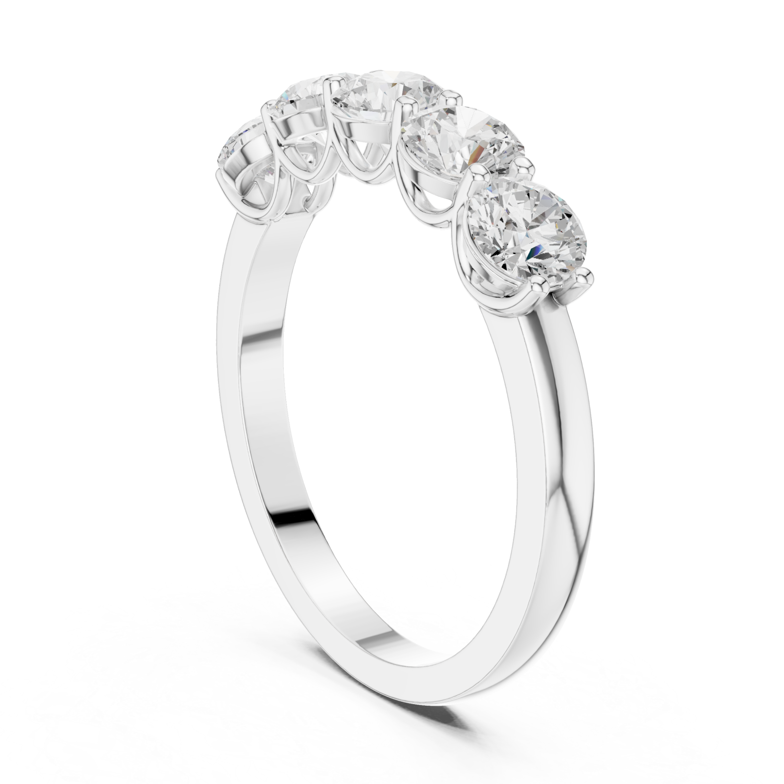  White Gold Radiance Line Band Ring Left View