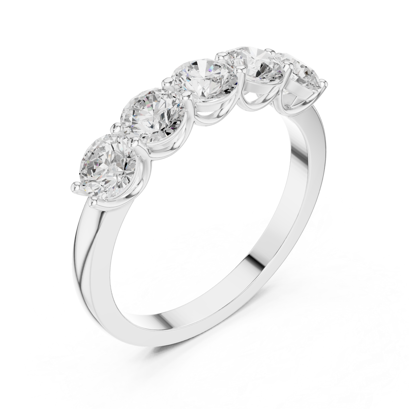  White Gold Radiance Line Band Ring Right View