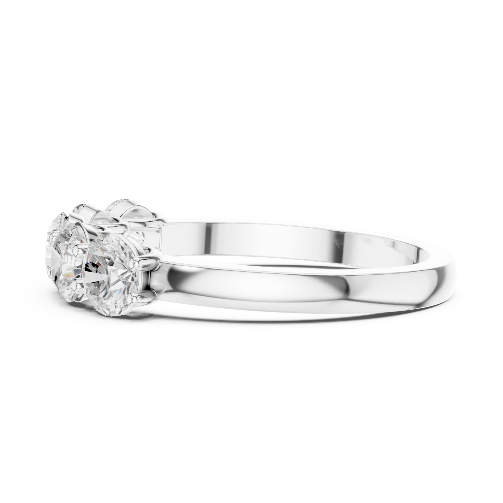 White Gold Radiance Line Band Ring Side View