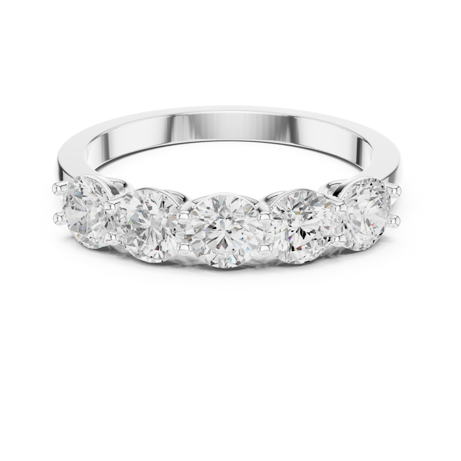  White Gold Radiance Line Band Ring Front View