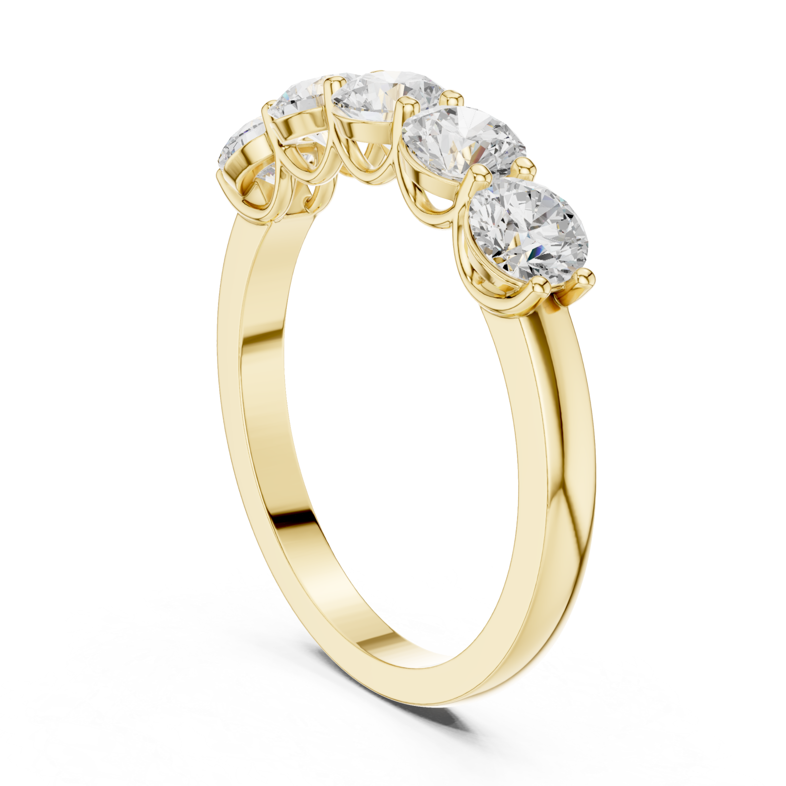  Gold Radiance Line Band Ring Left View