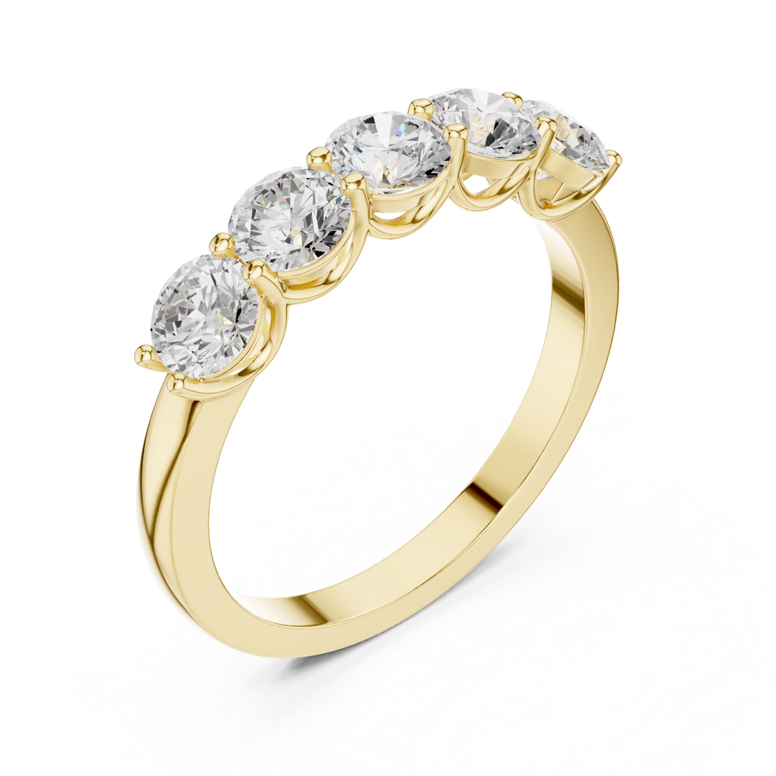 Gold Radiance Line Band Ring Right View