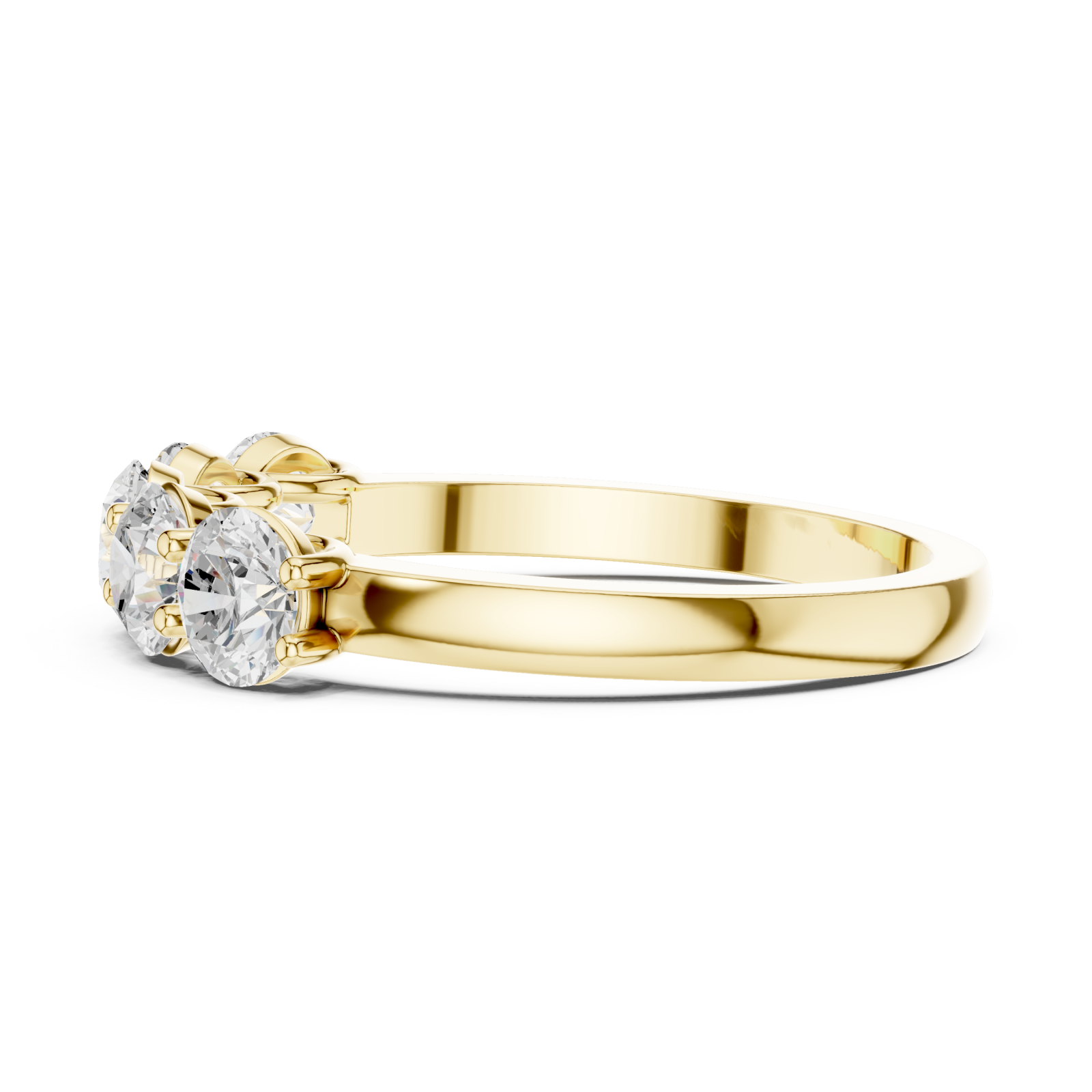  Gold Radiance Line Band Ring Side View