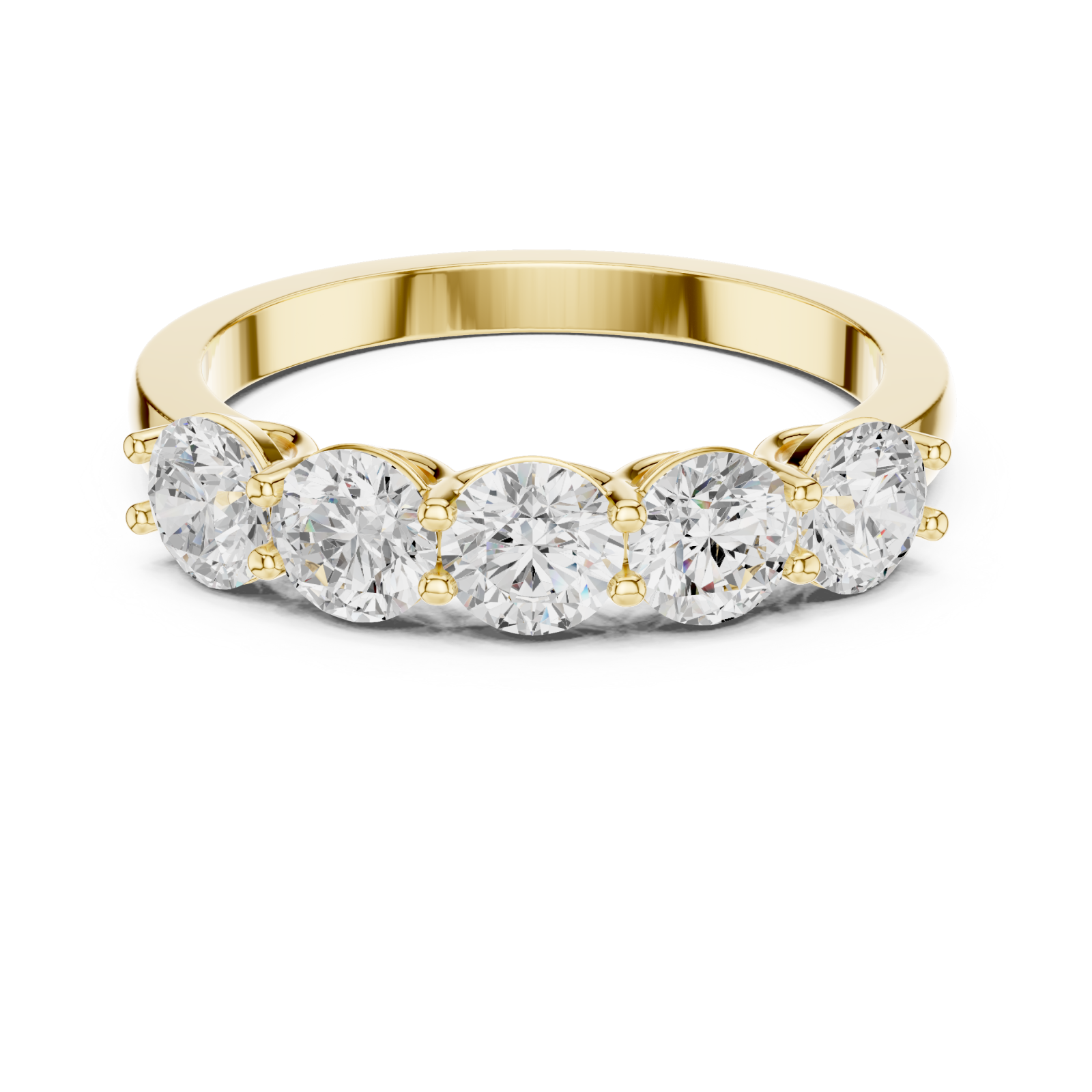  Gold Radiance Line Band Ring Front View