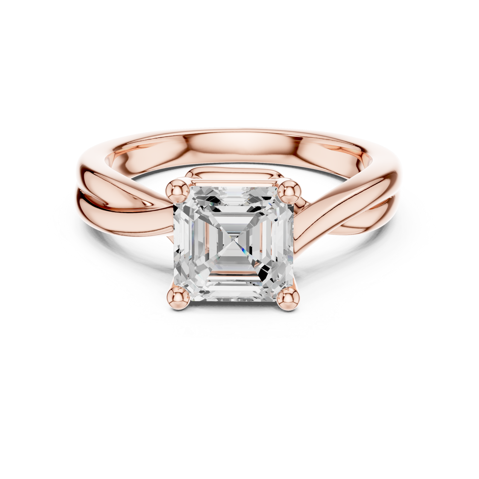  Rose Gold Eclipse Flow Statement Ring Front View