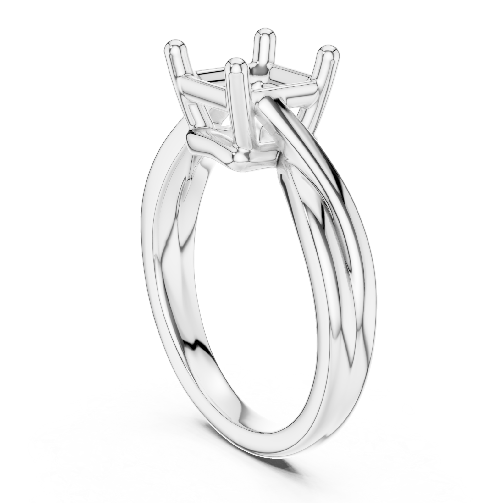  White Gold Eclipse Flow Statement Ring Left View