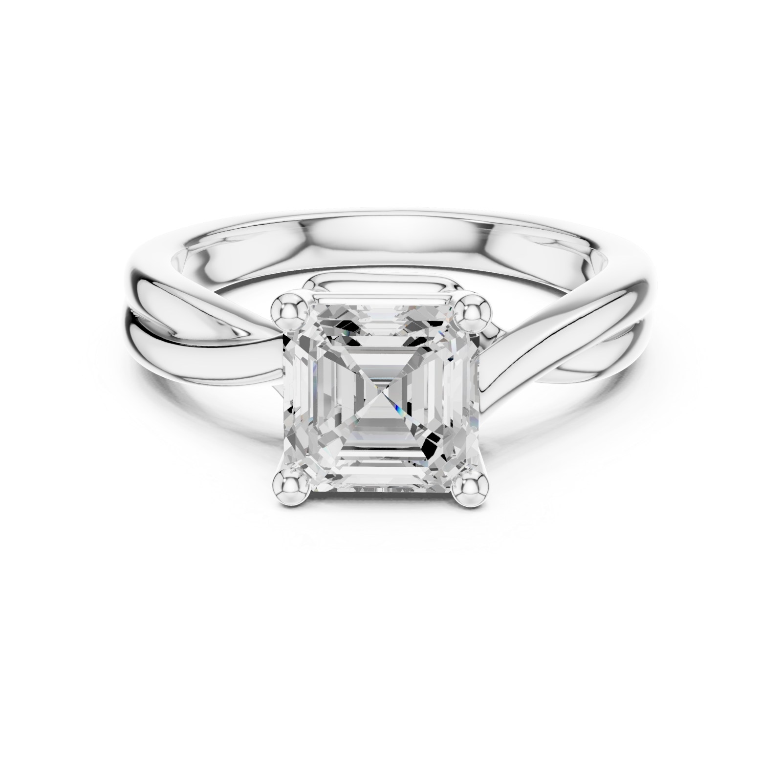  White Gold Eclipse Flow Statement Ring Front View