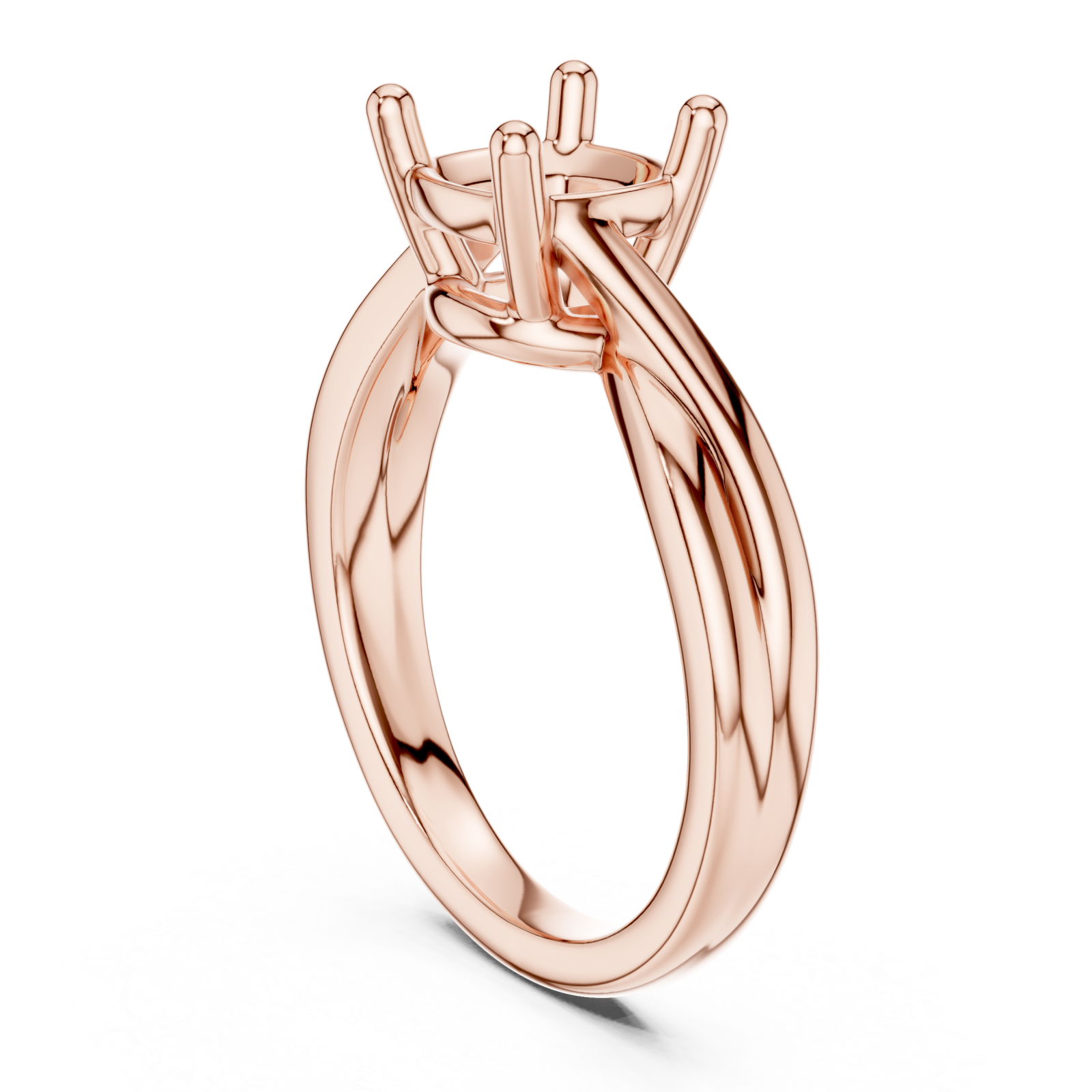  Rose Gold Twist Embrace Solitaire Ring Left View