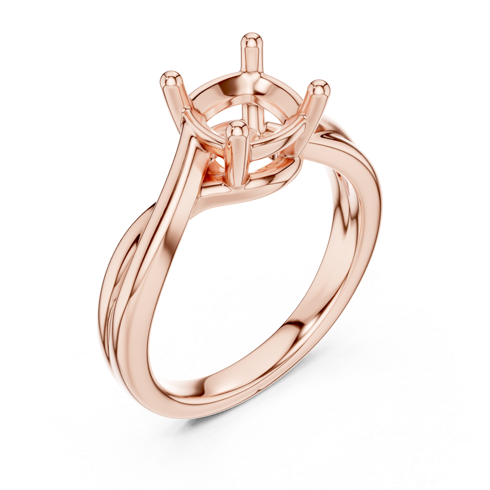  Rose Gold Twist Embrace Solitaire Ring Right View