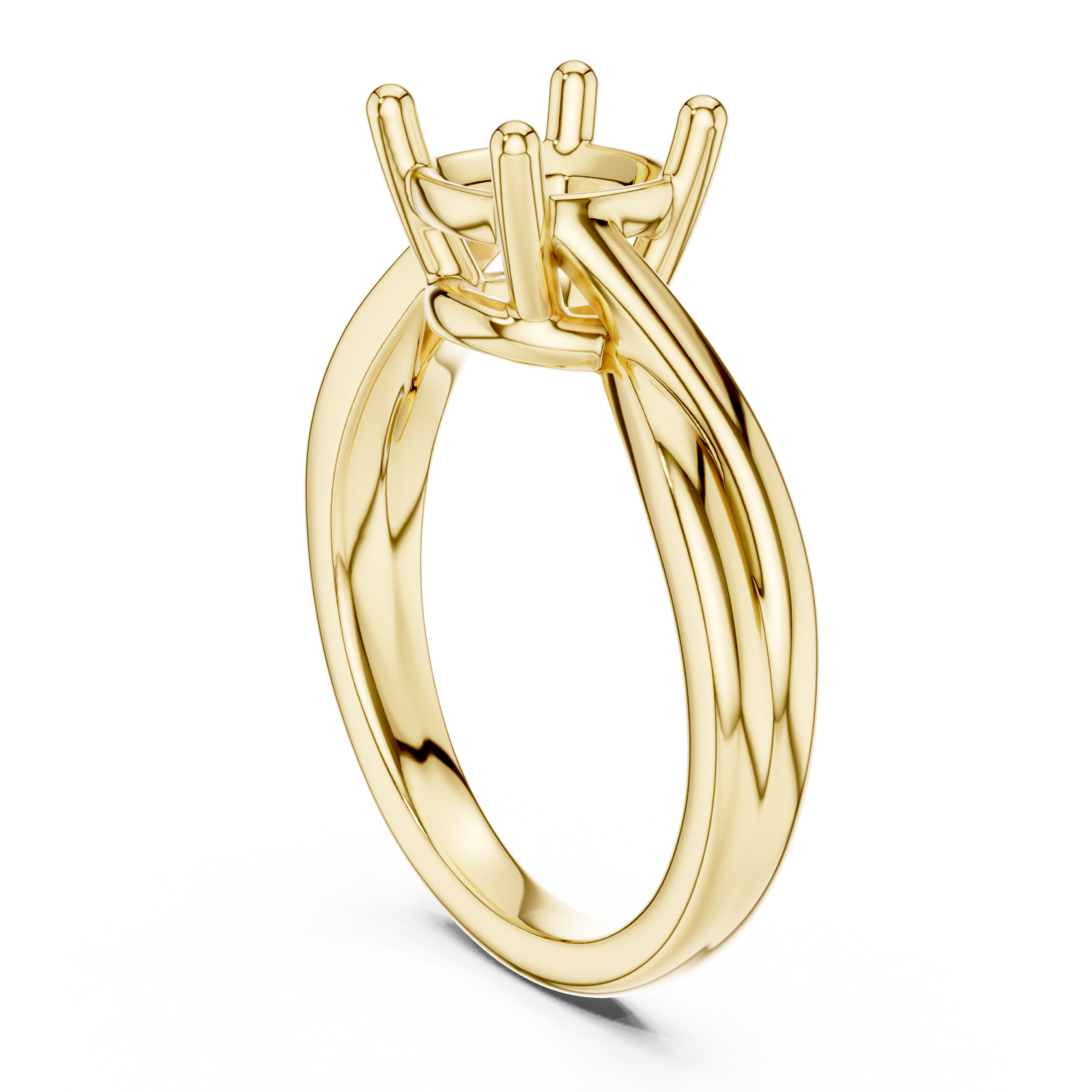  Gold Twist Embrace Solitaire Ring Left View