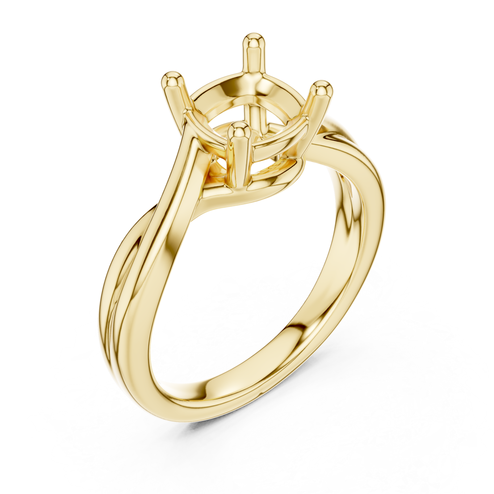 Gold Twist Embrace Solitaire Ring Right View