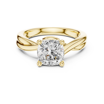  Gold Twist Embrace Solitaire Ring Front View