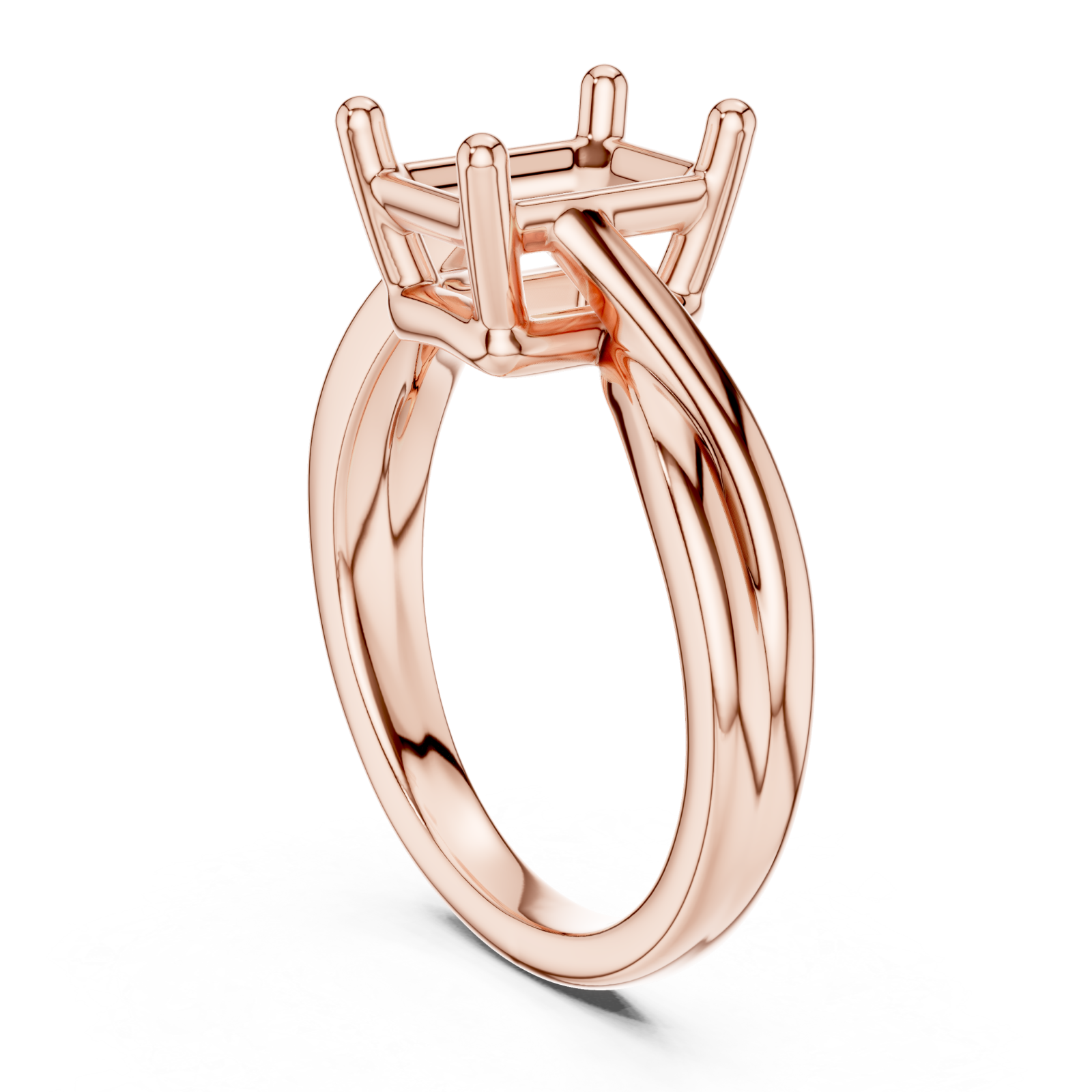  Rose Gold Pristine Axis Modern Ring Left View