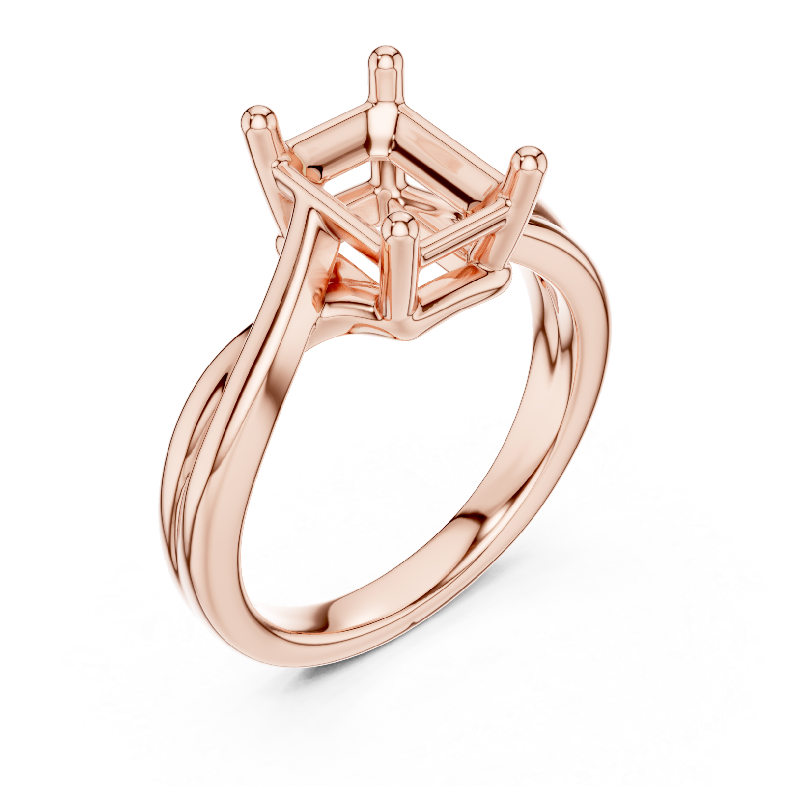  Rose Gold Pristine Axis Modern Ring Right View