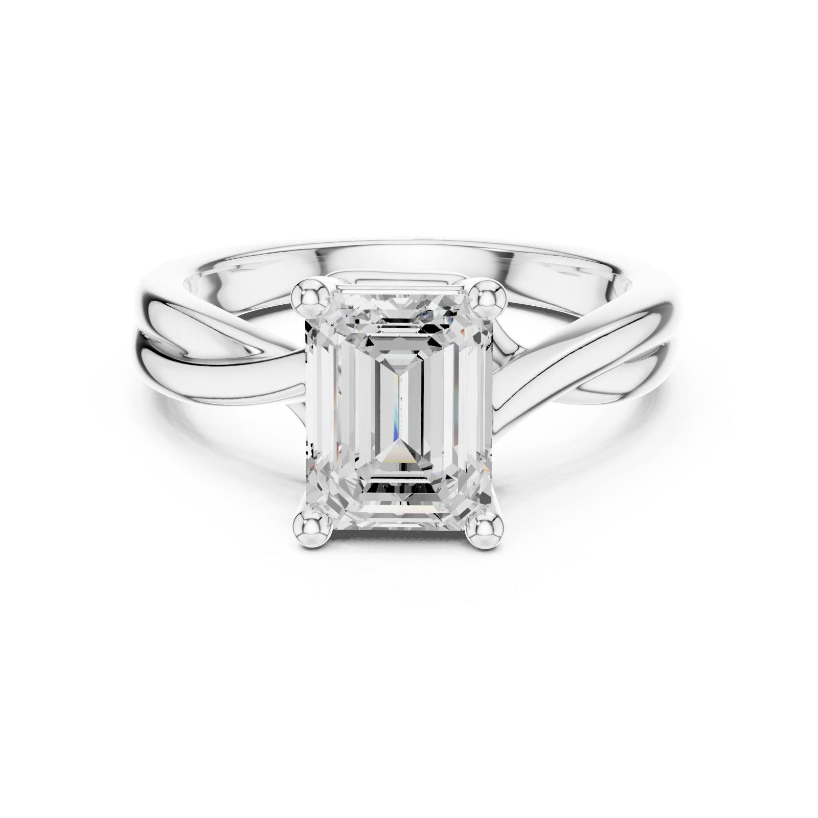  White Gold Pristine Axis Modern Ring Front View