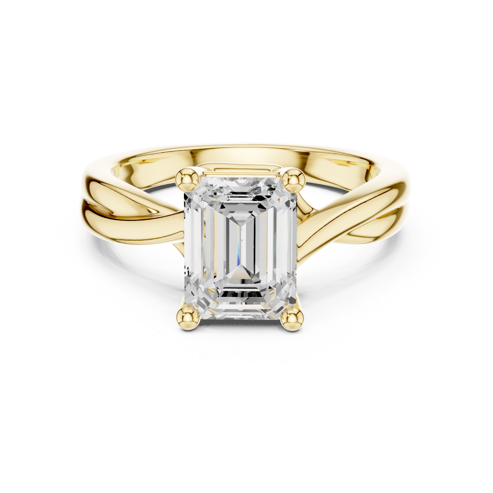  Gold Pristine Axis Modern Ring Front View