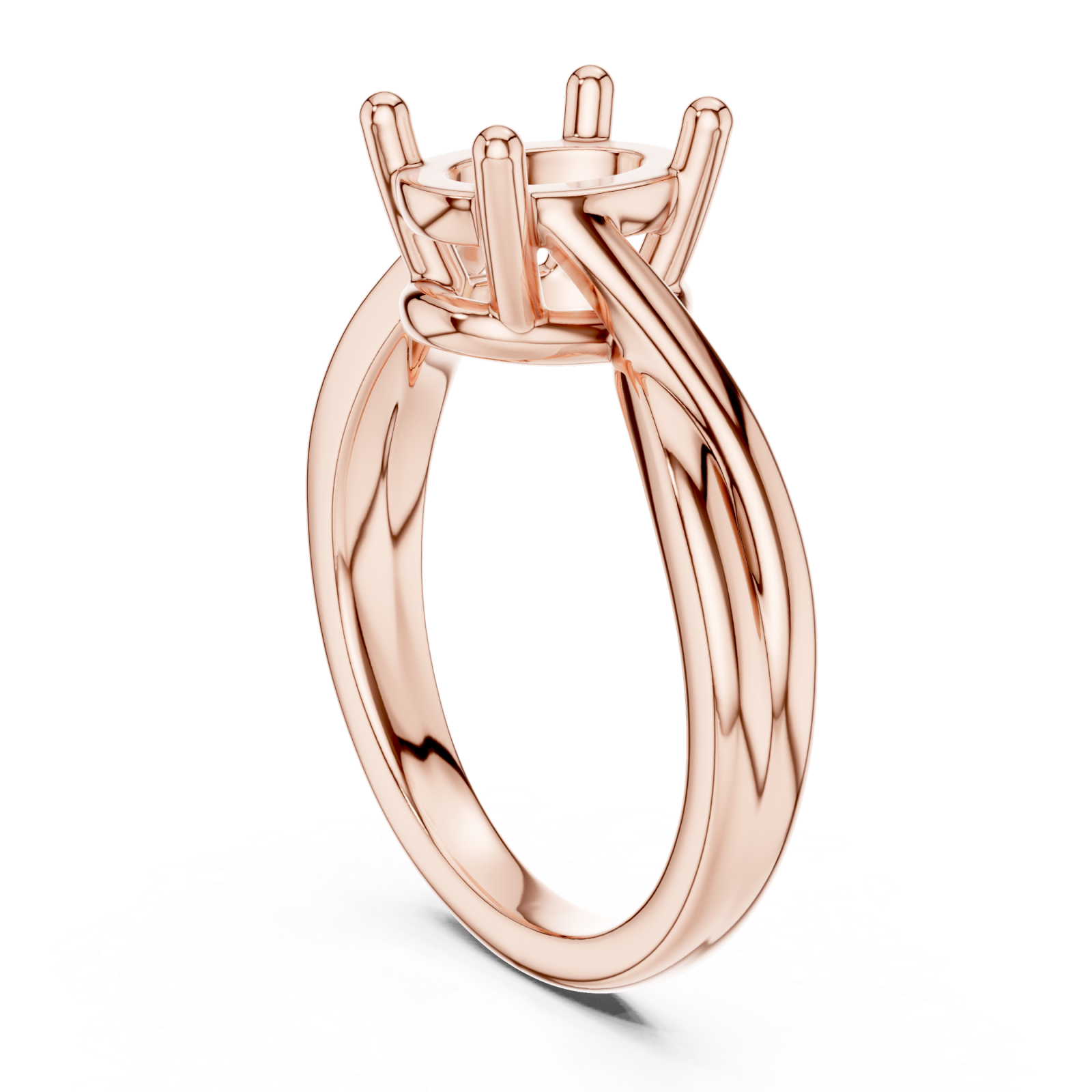  Rose Gold Aurora Twisted Embrace Ring Left View