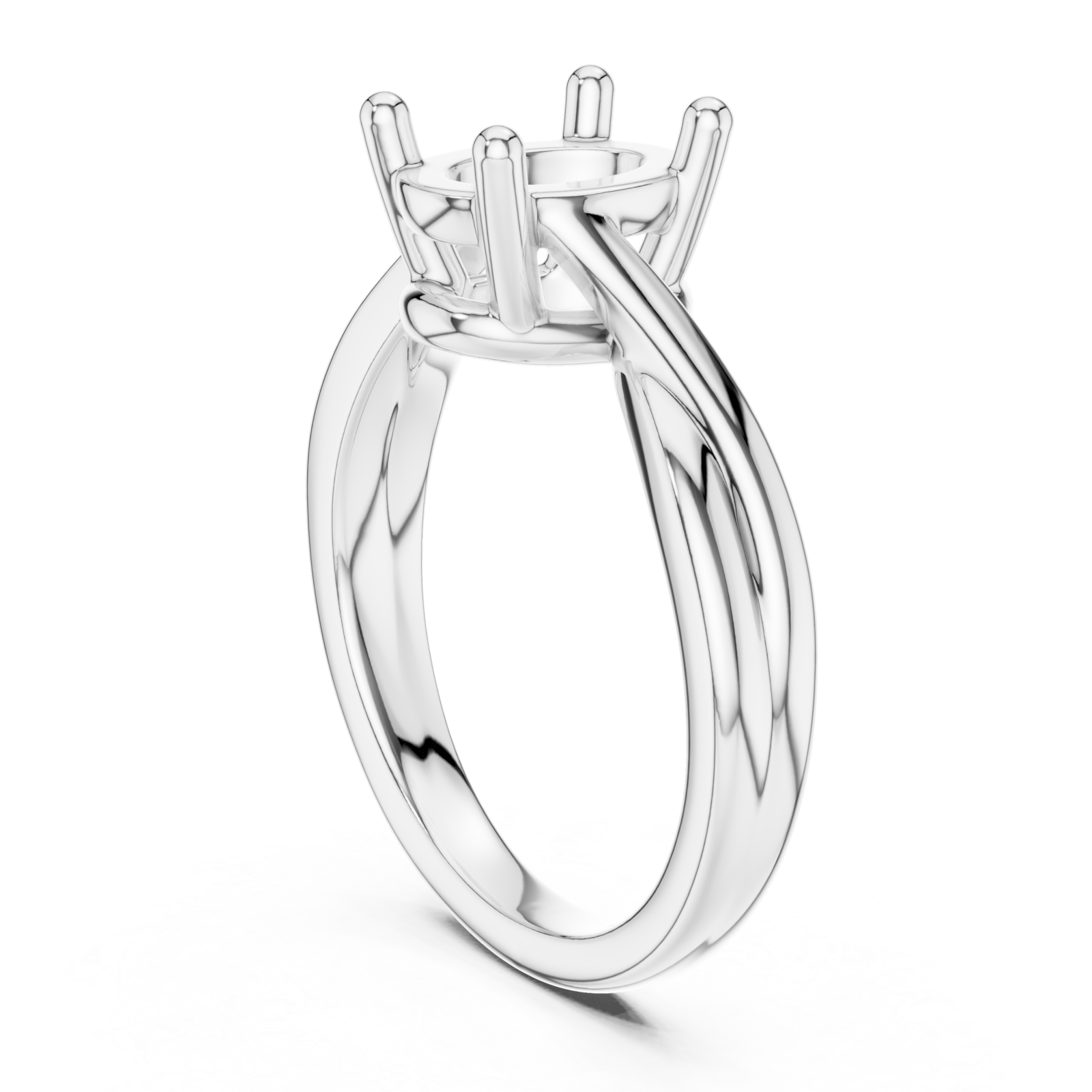  White Gold Aurora Twisted Embrace Ring Left View