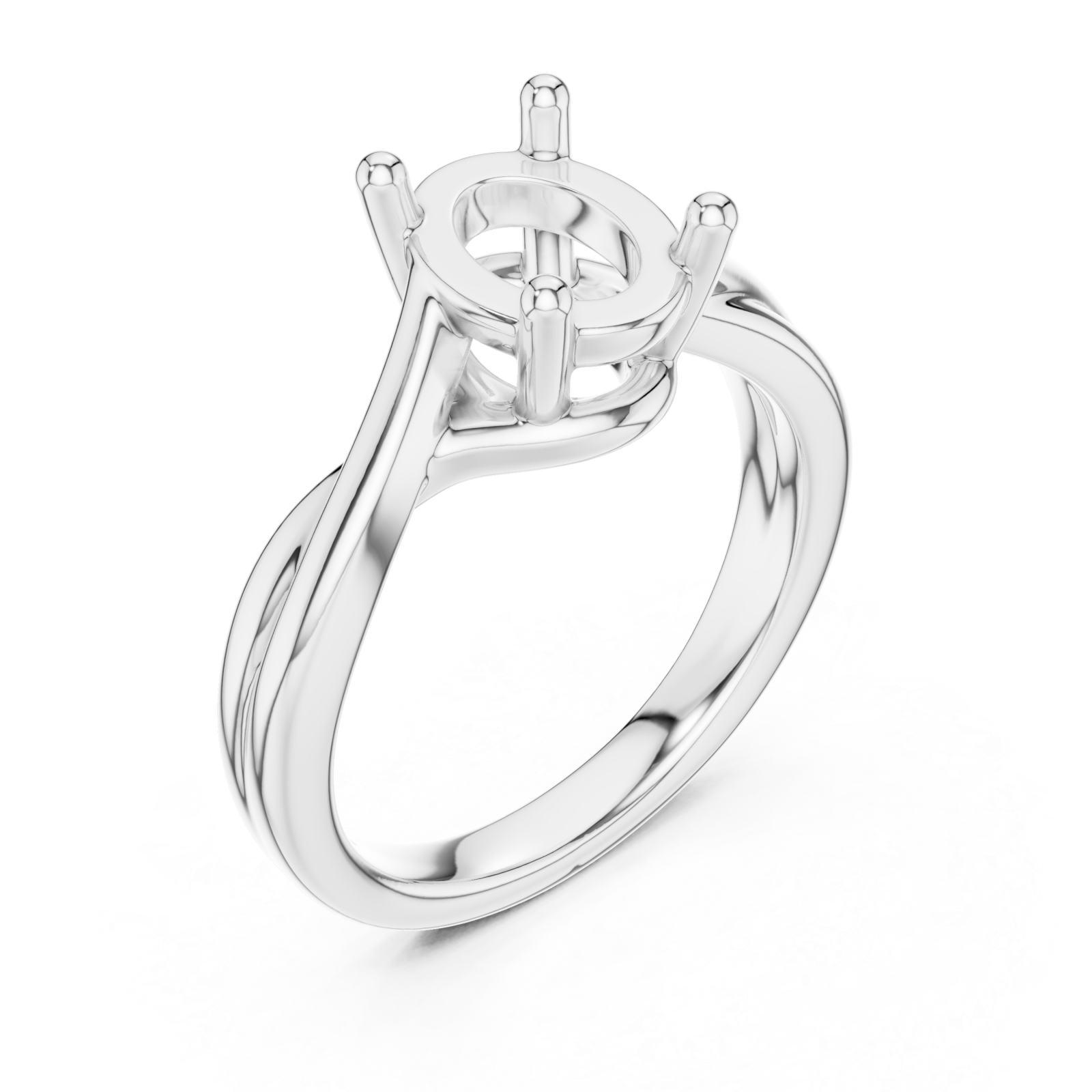  White Gold Aurora Twisted Embrace Ring Right View