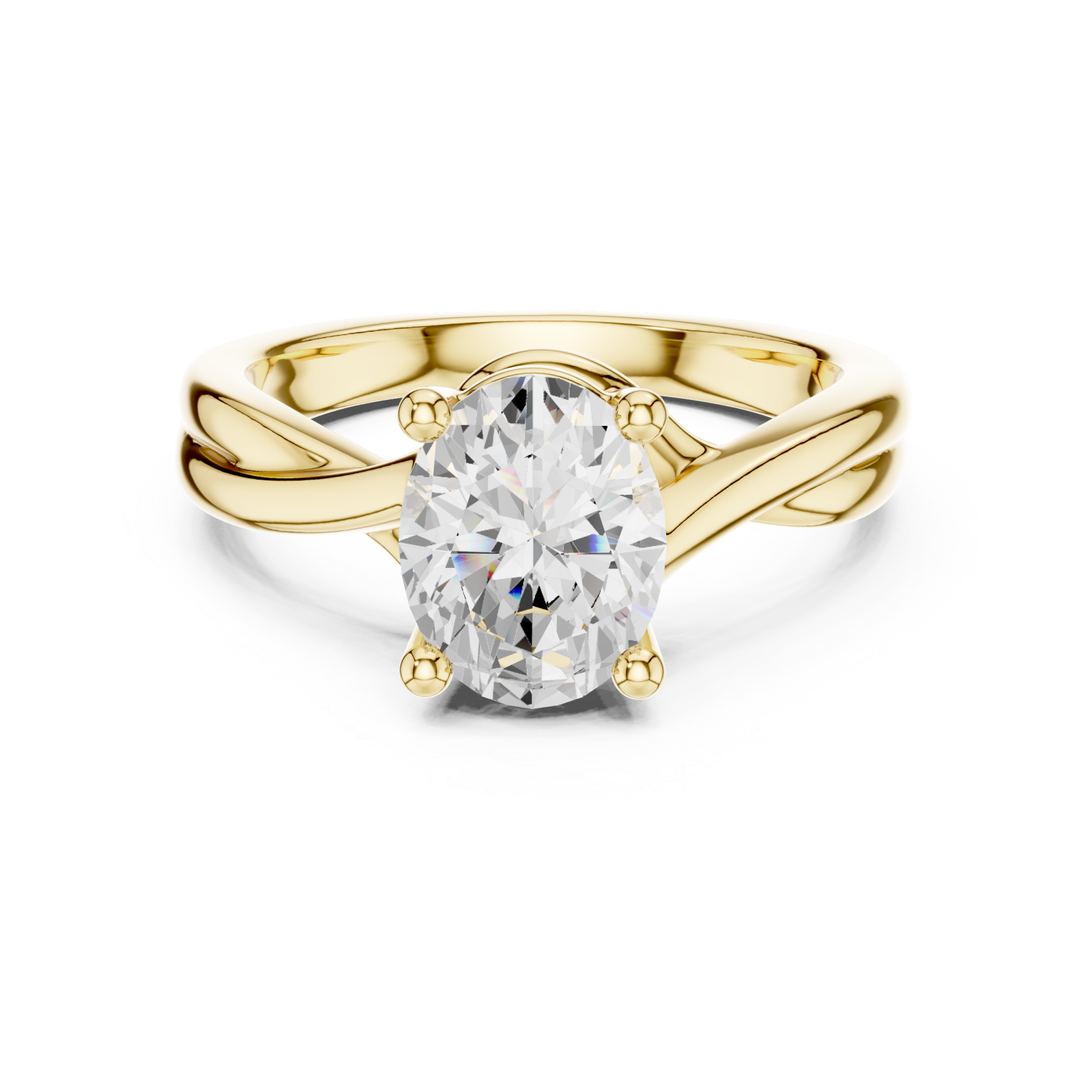  Gold Aurora Twisted Embrace Ring Front View