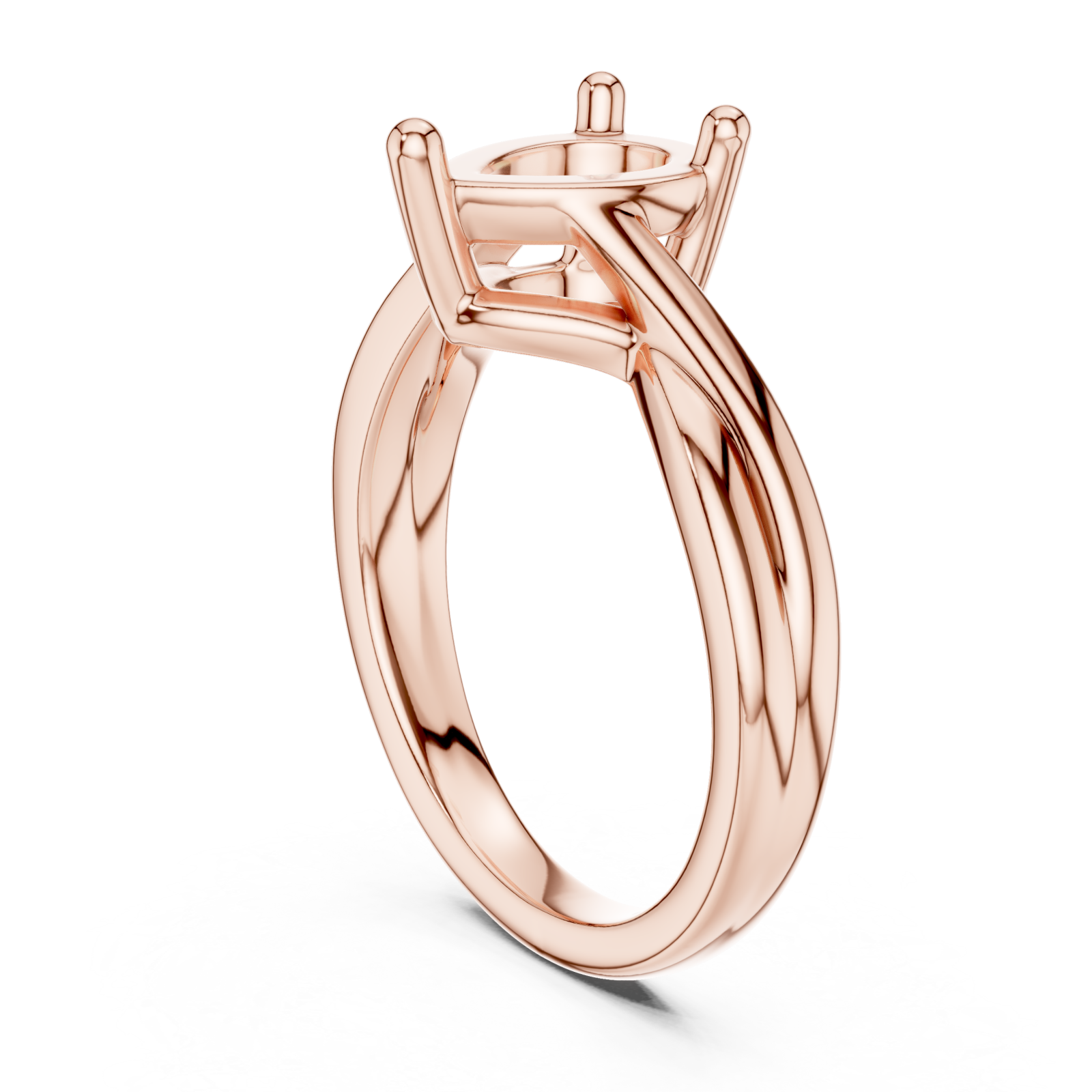  Rose Gold Classic Flow Setting Ring Left View