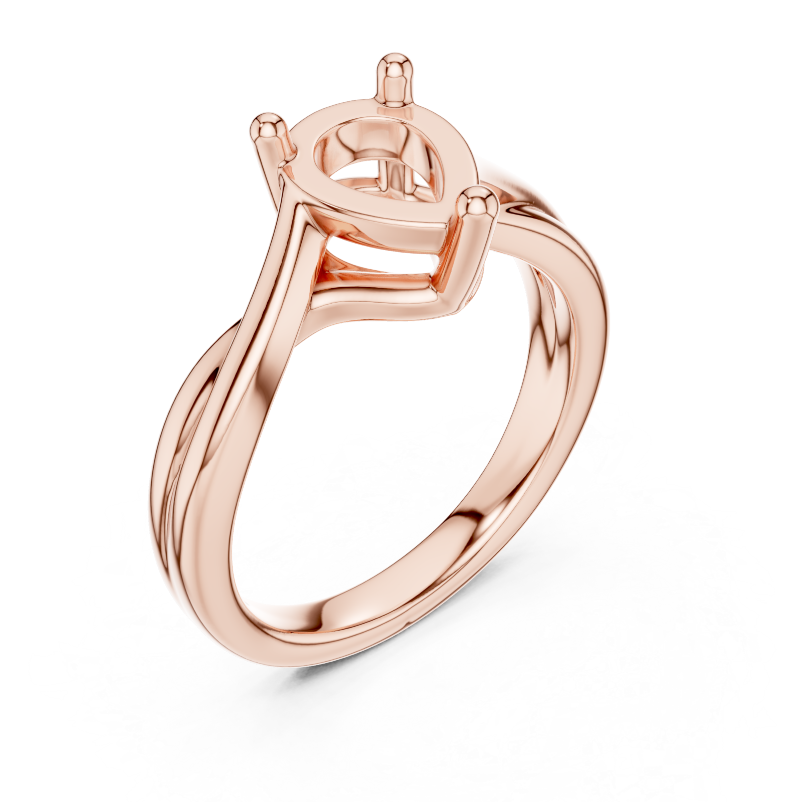  Rose Gold Classic Flow Setting Ring Right View