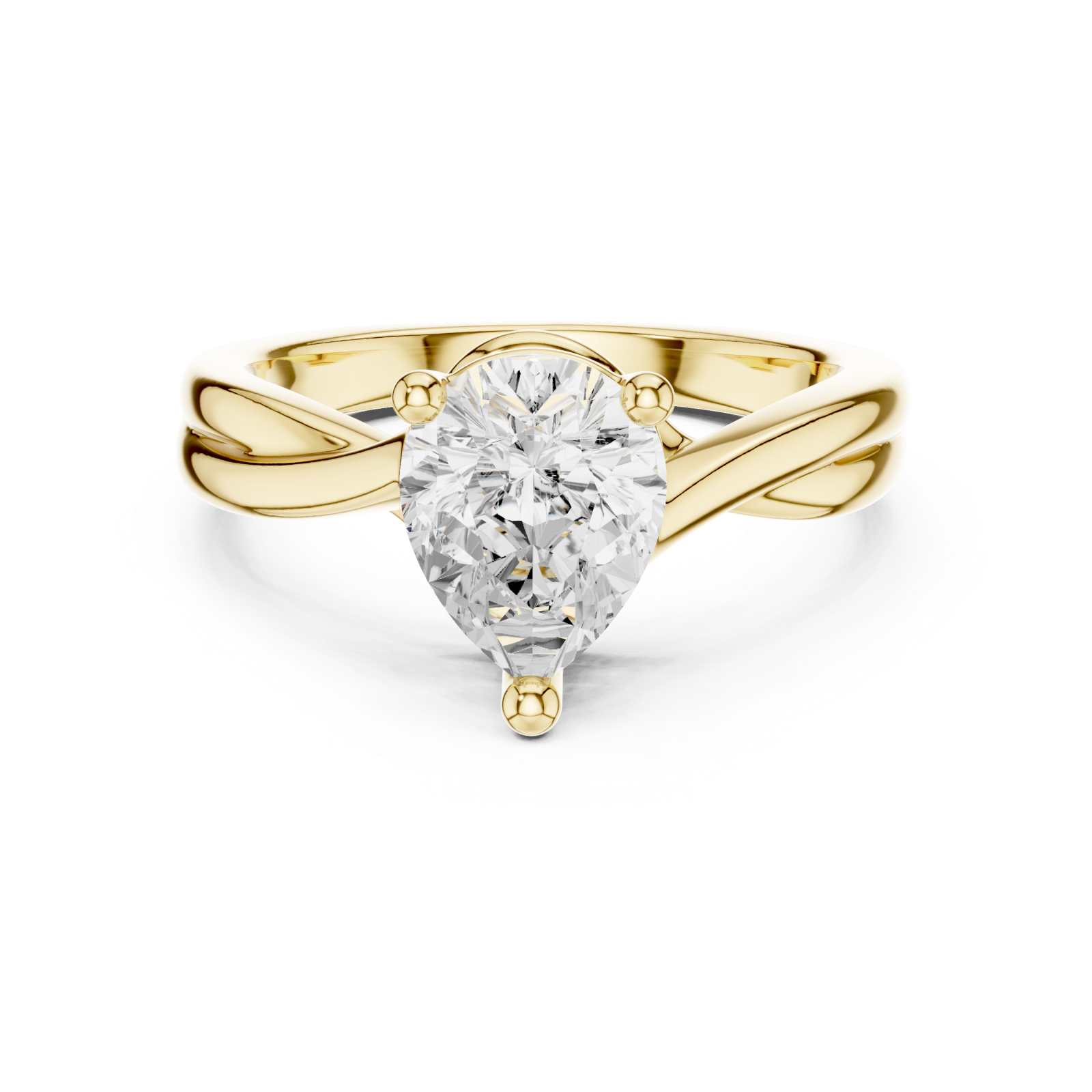  Gold Classic Flow Setting Ring Front View