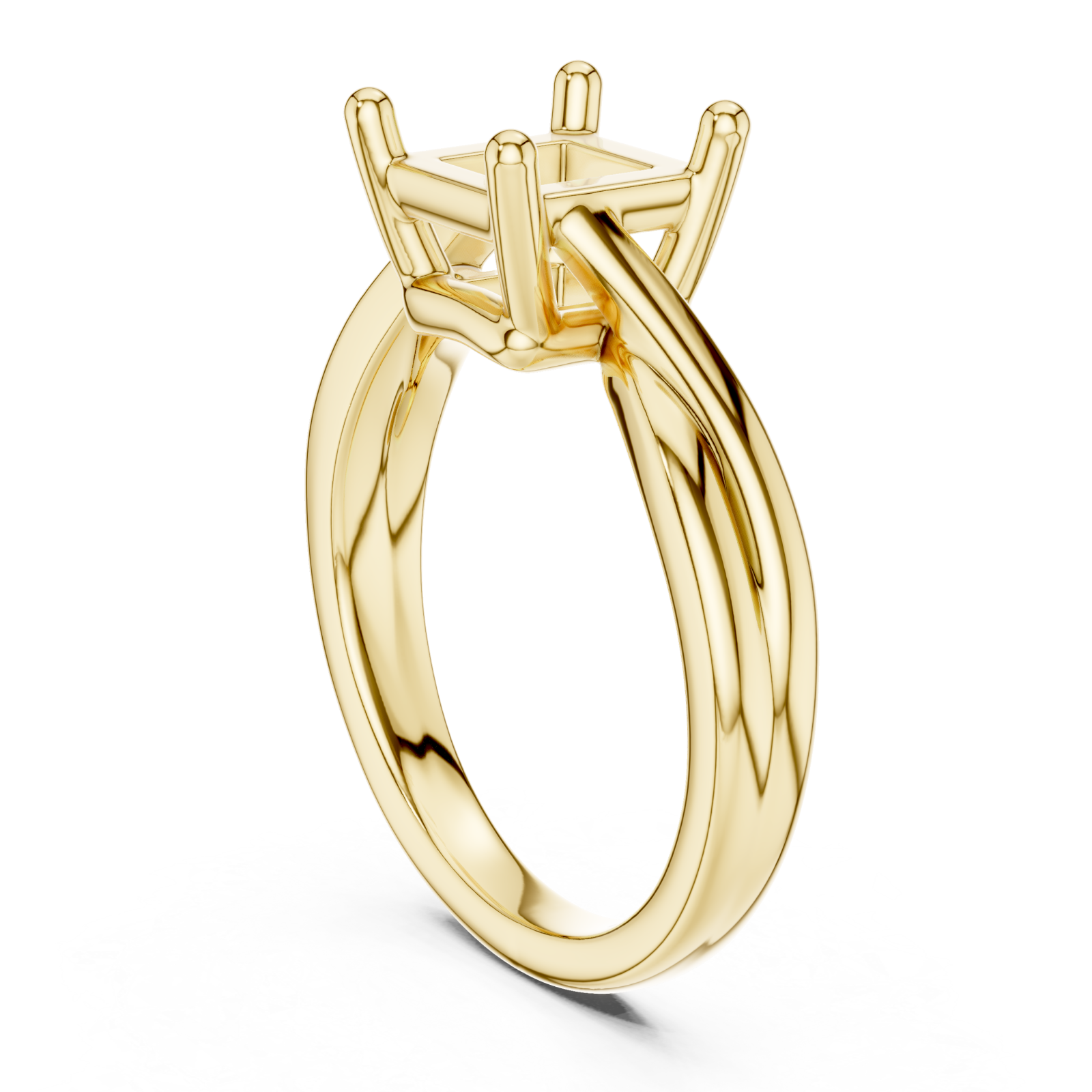  Gold Sculpted Elegance Solitaire Ring Left View