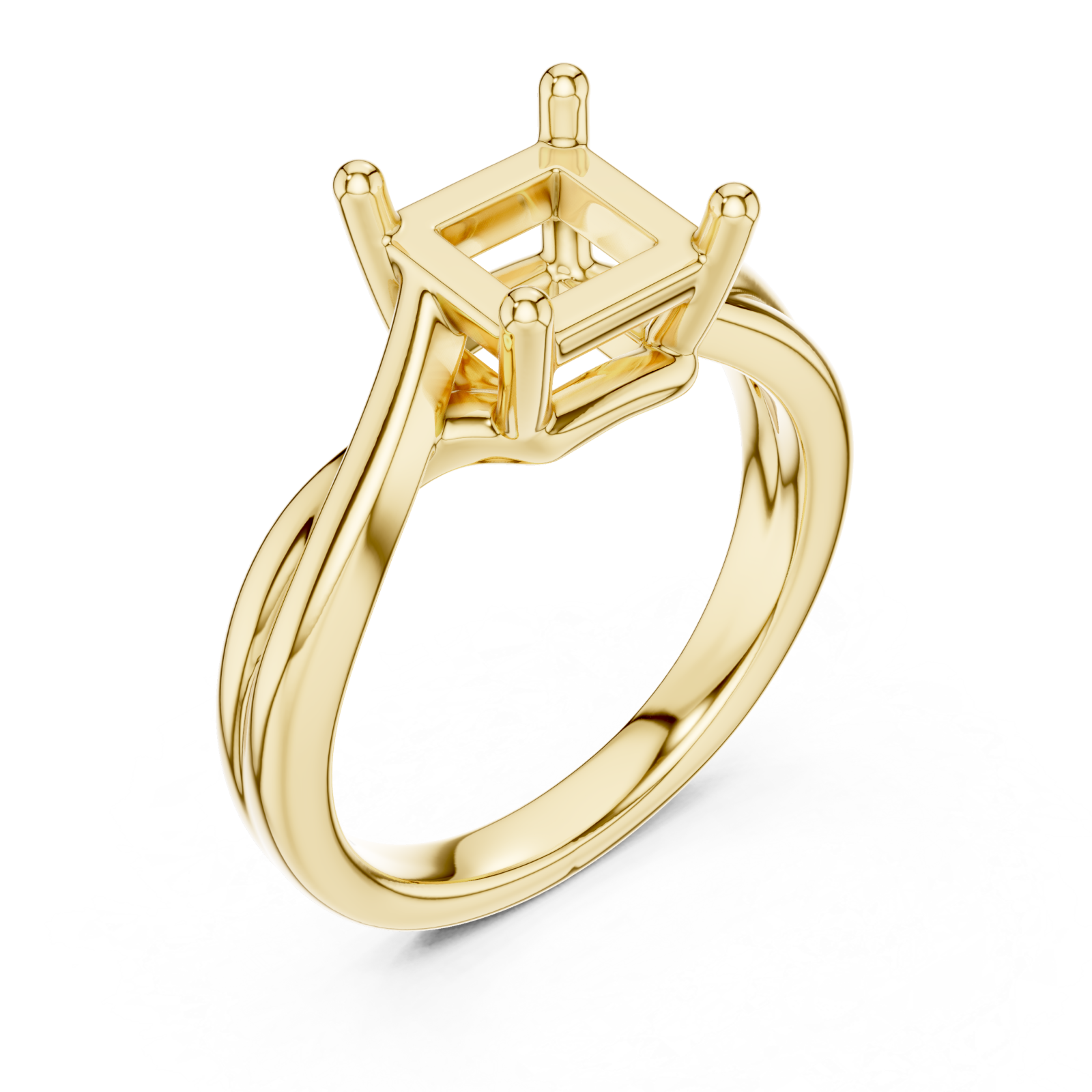 Gold Sculpted Elegance Solitaire Ring Right View