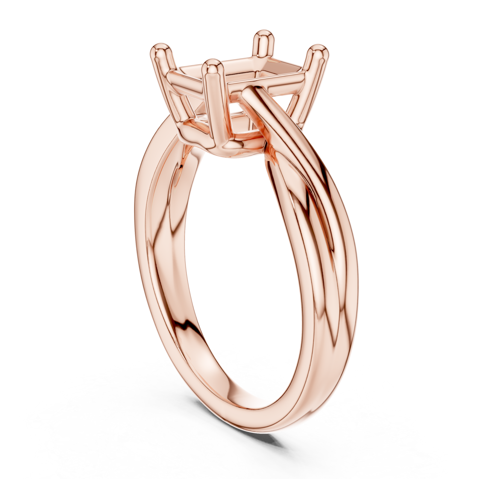  Rose Gold Enchanted Crest Solitaire Ring Left View