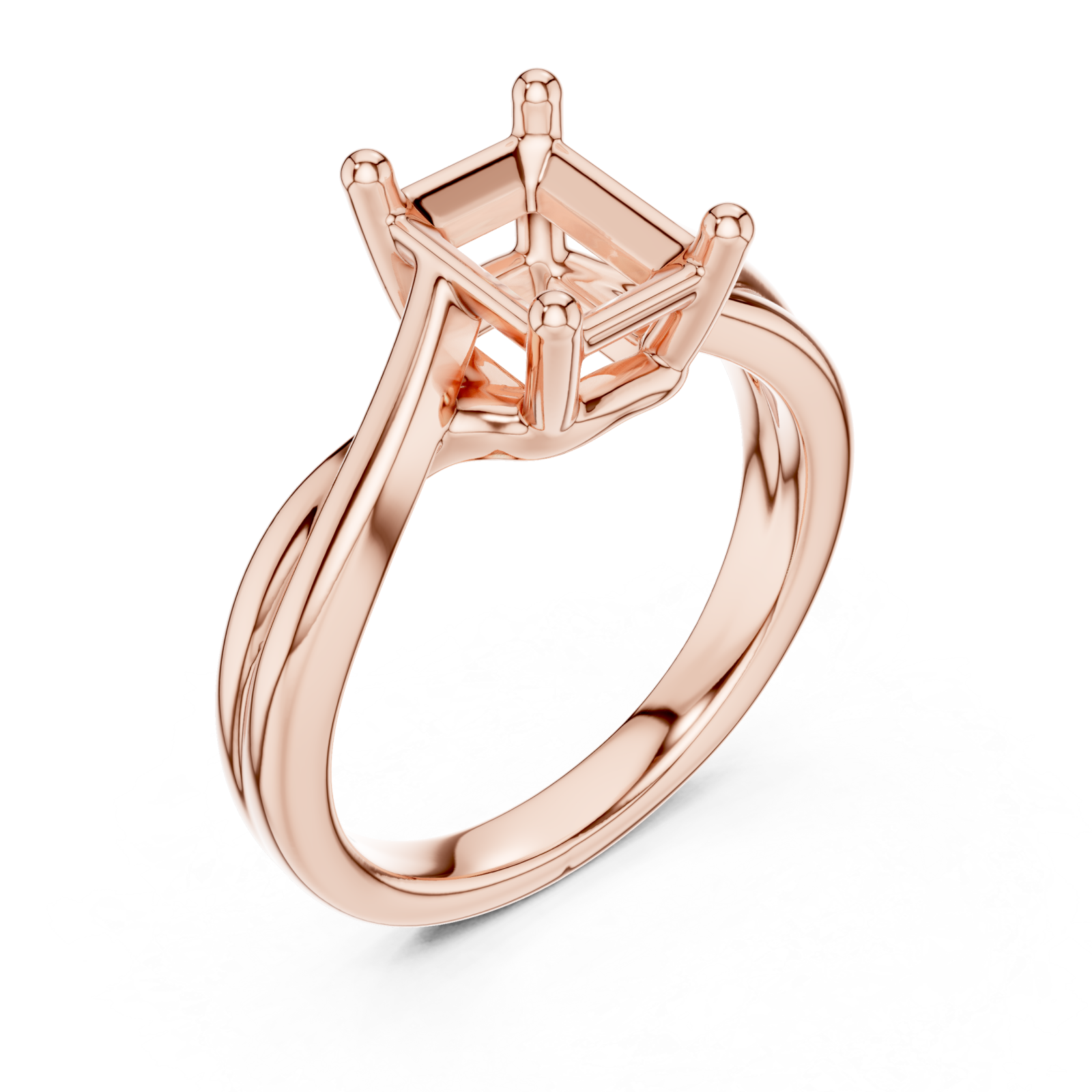  Rose Gold Enchanted Crest Solitaire Ring Right View