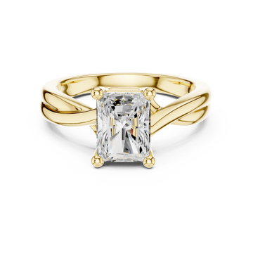  Gold Enchanted Crest Solitaire Ring Front View